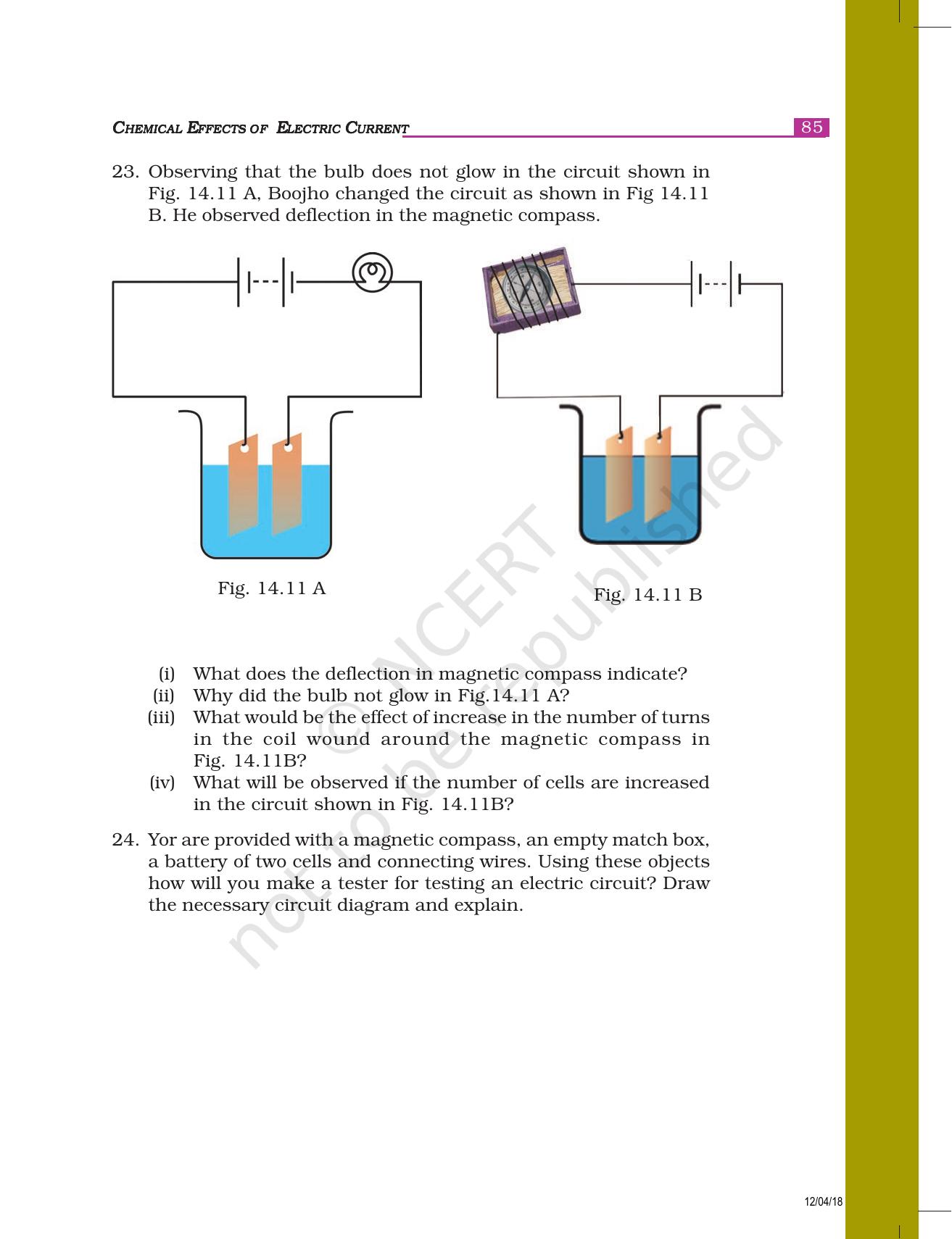 NCERT Exemplar Book For Class 8 Science Chapter 14- Chemical Effects Of ...