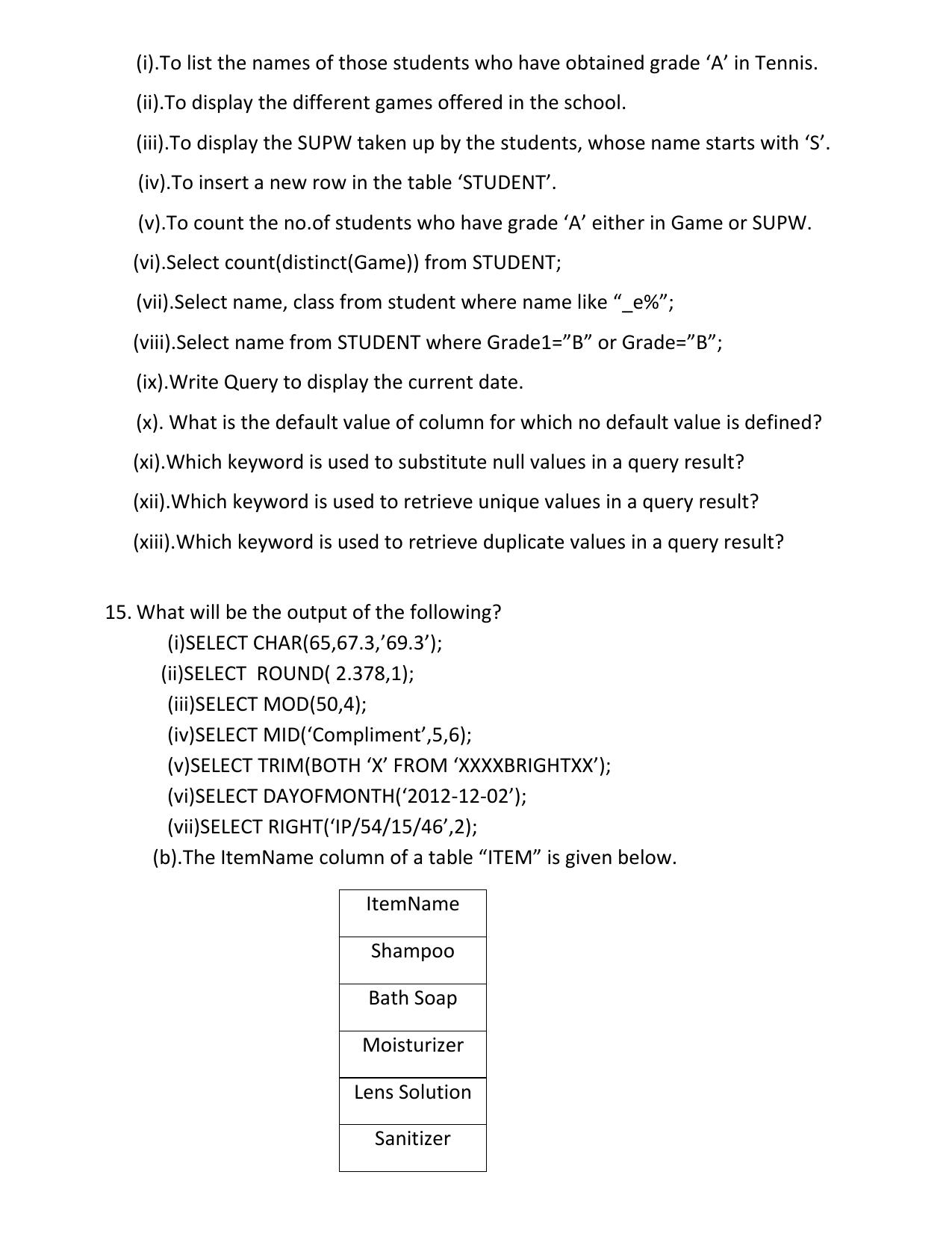 CBSE Worksheets for Class 11 Information Practices Assignment 2 - Page 2