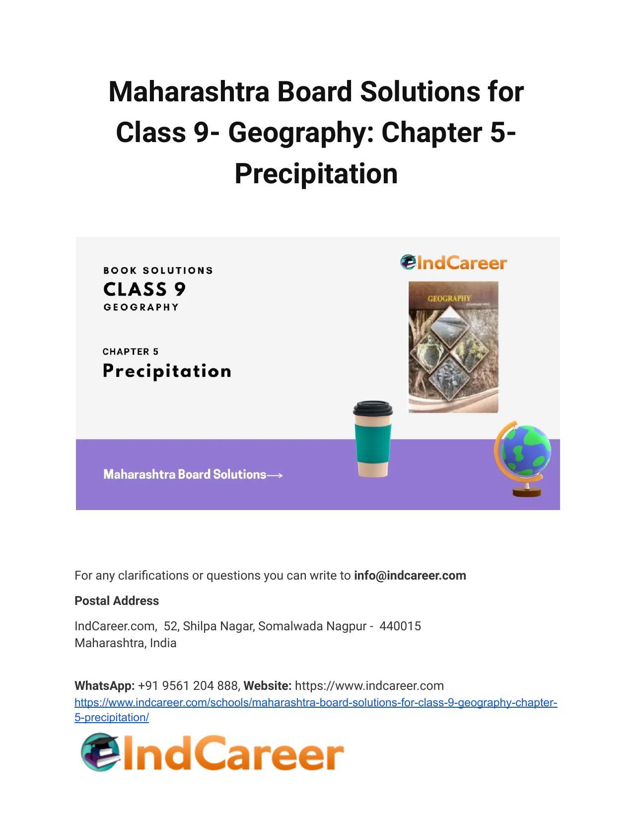 Maharashtra Board Solutions For Class 9- Geography: Chapter 5 ...