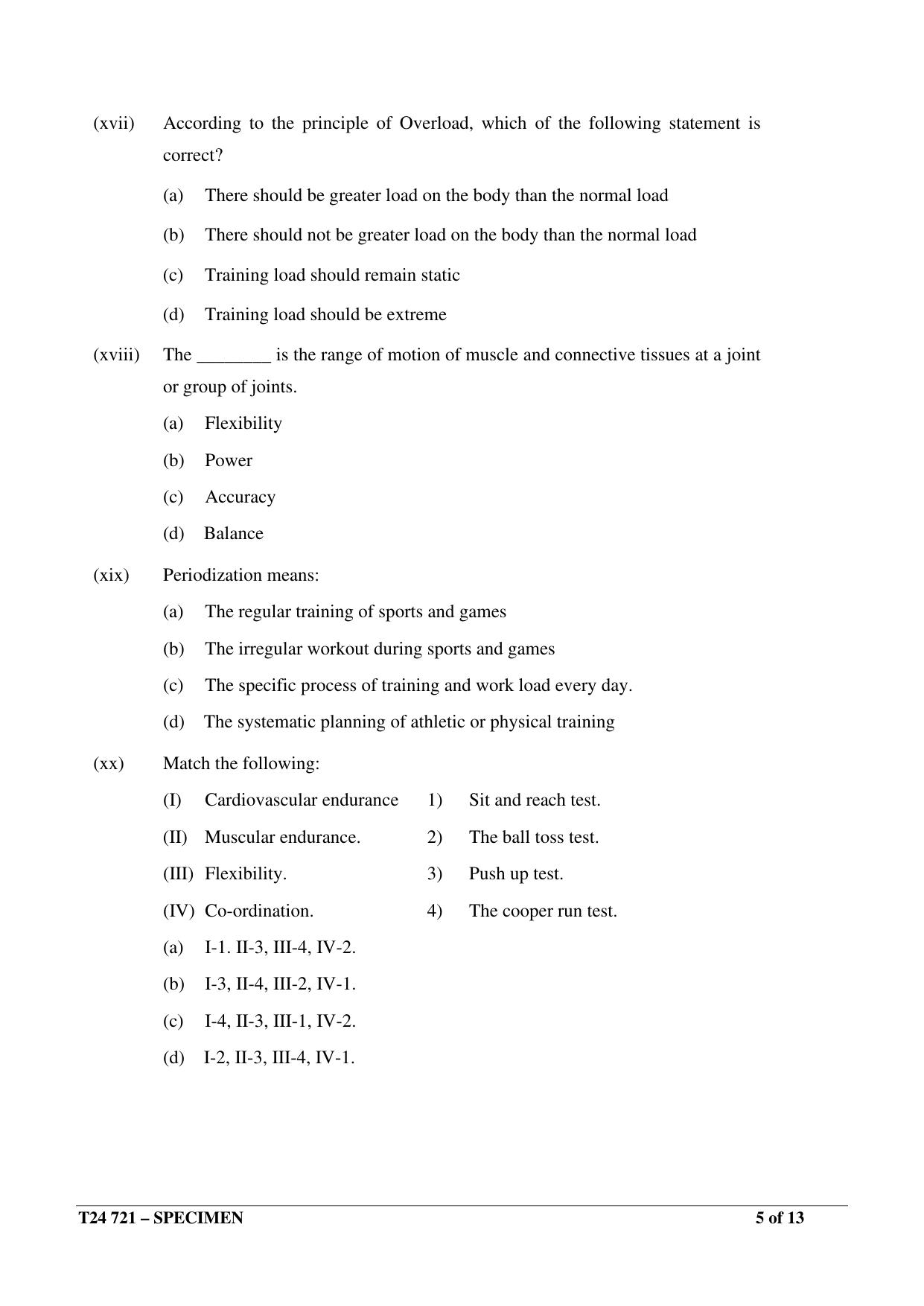 ICSE Class 10  2024 PHYSICAL EDUCATION Sample Paper - Page 5