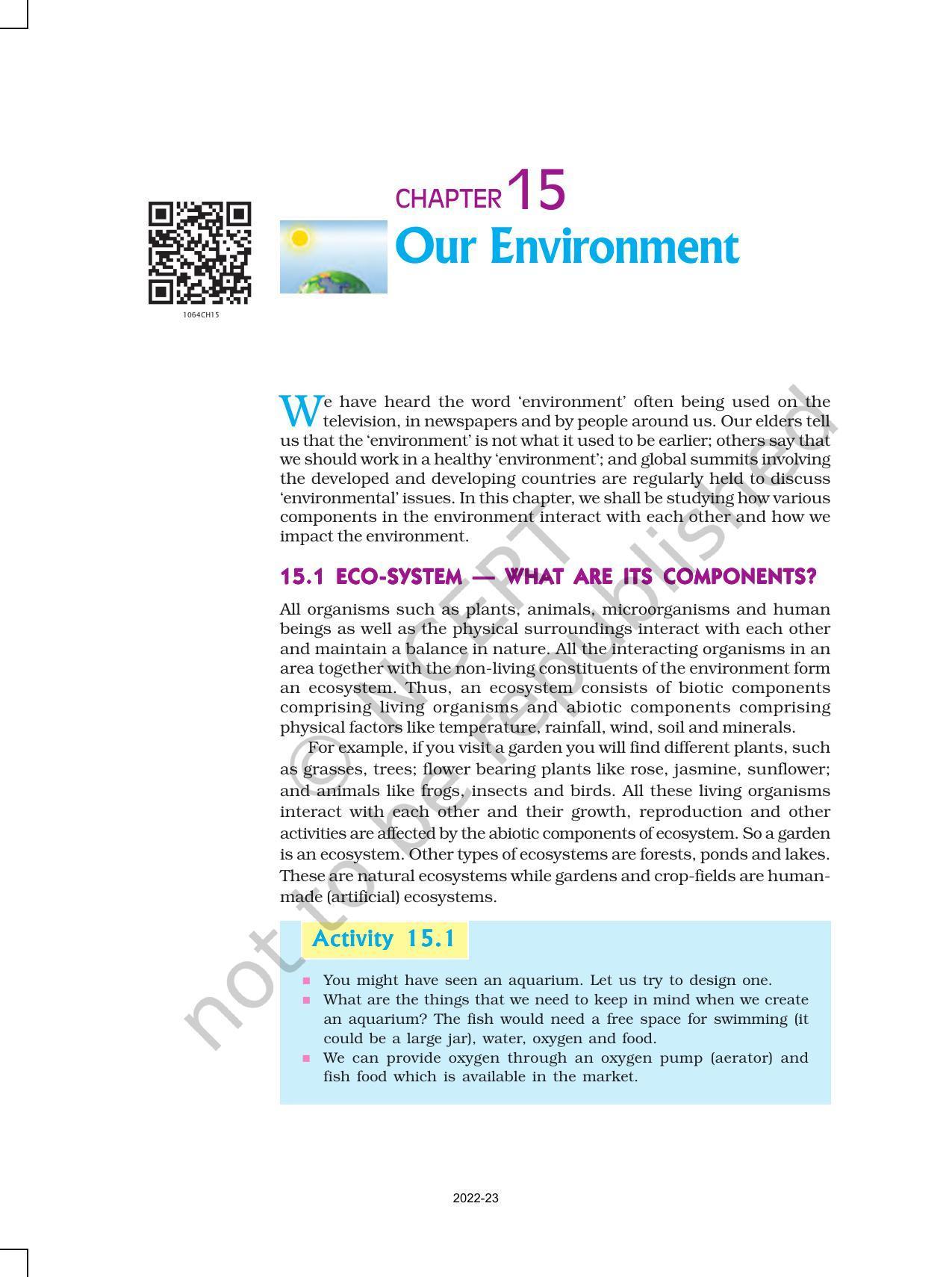 NCERT Book for Class 10 Science Chapter 15 Our Environment