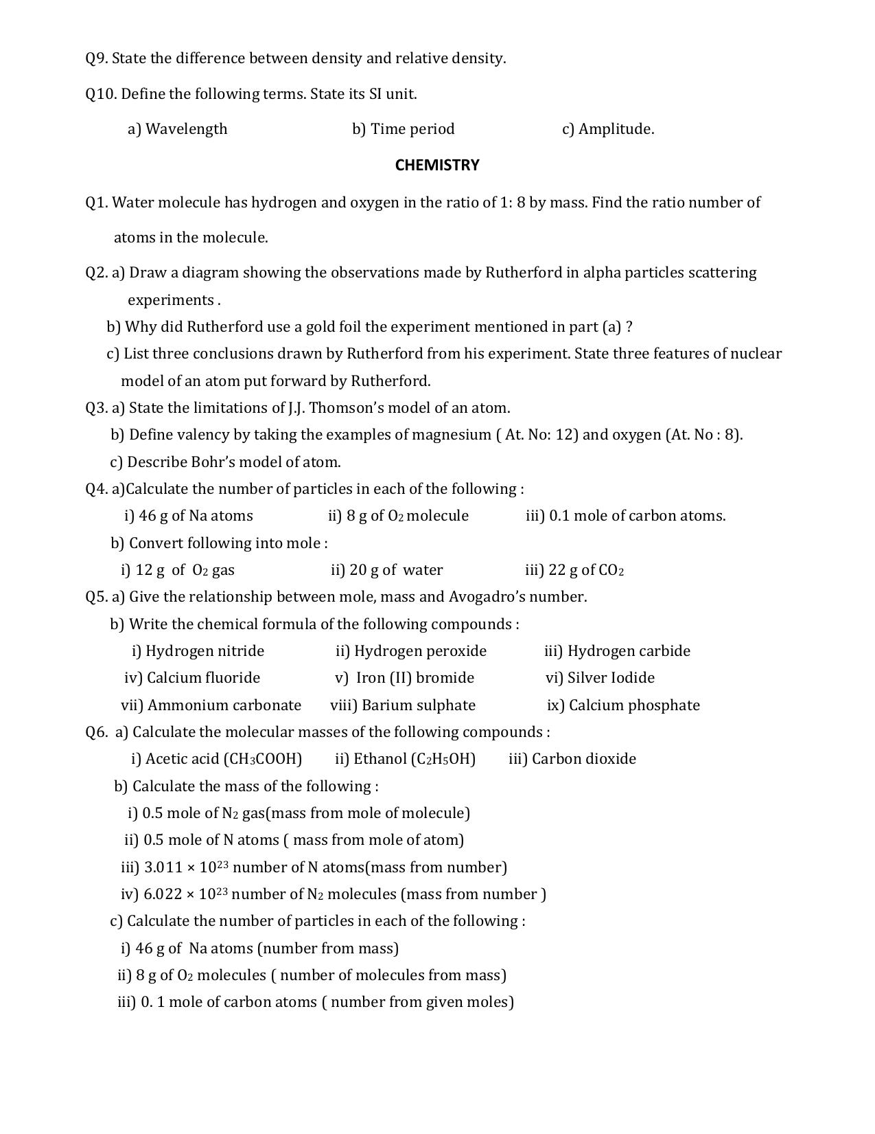 CBSE Worksheets for Class 9 Science Assignment 9 - Page 2