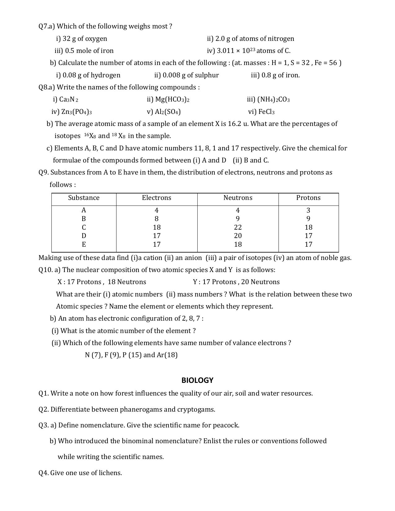 CBSE Worksheets for Class 9 Science Assignment 9 - Page 3