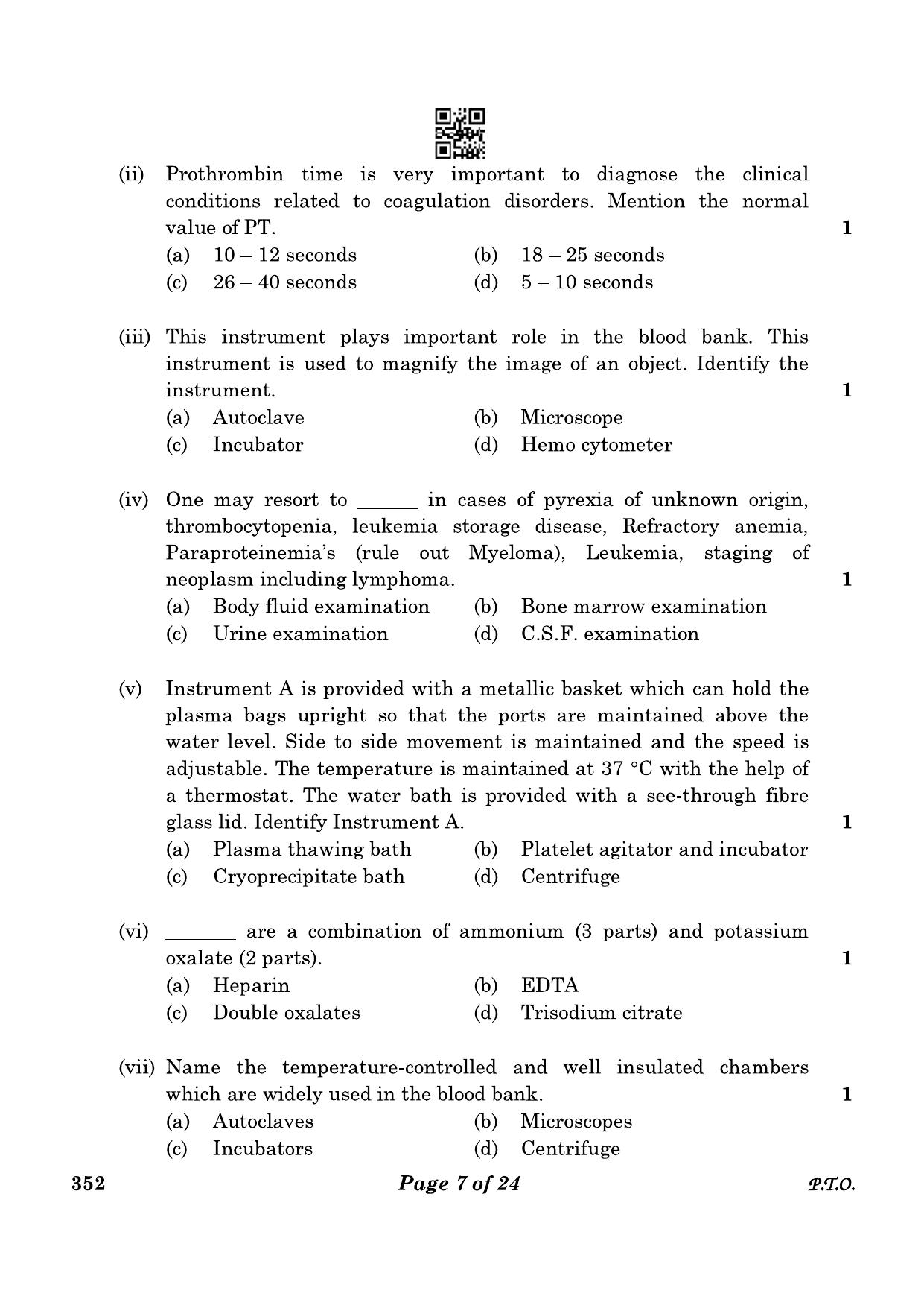 CBSE Class 12 352_Medical Diagnostics 2023 Question Paper - Page 7