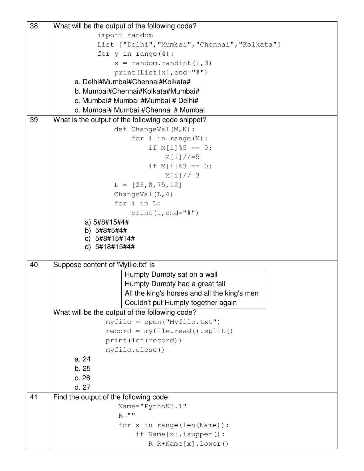 CBSE Class 12 Computer Science Sample Paper 202122 IndCareer Docs