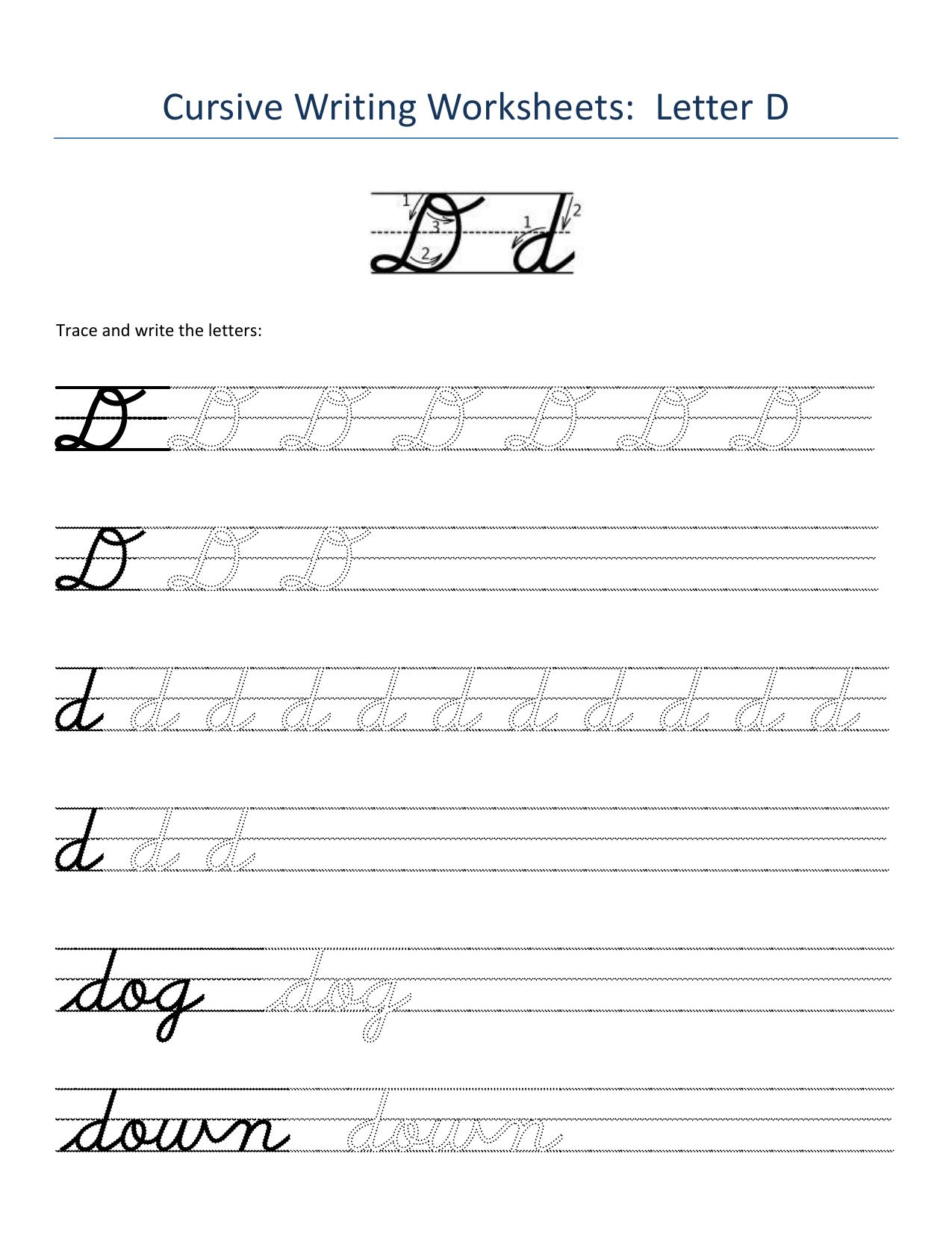 Cursive Alphabet Worksheets - Page 4