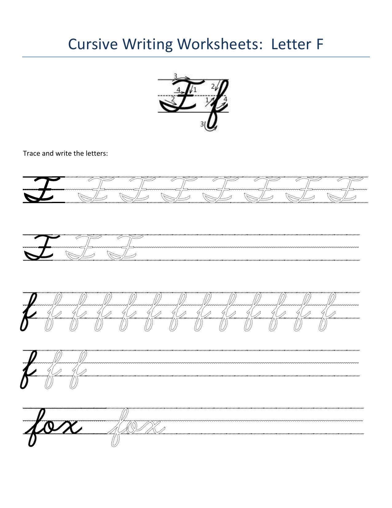 Cursive Alphabet Worksheets - Page 6