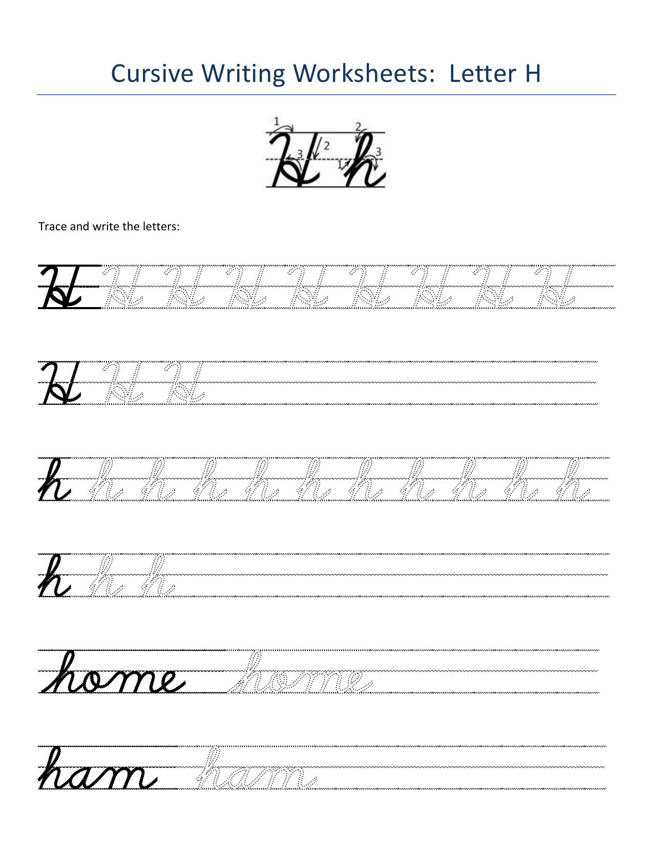 Cursive Alphabet Worksheets - Page 8