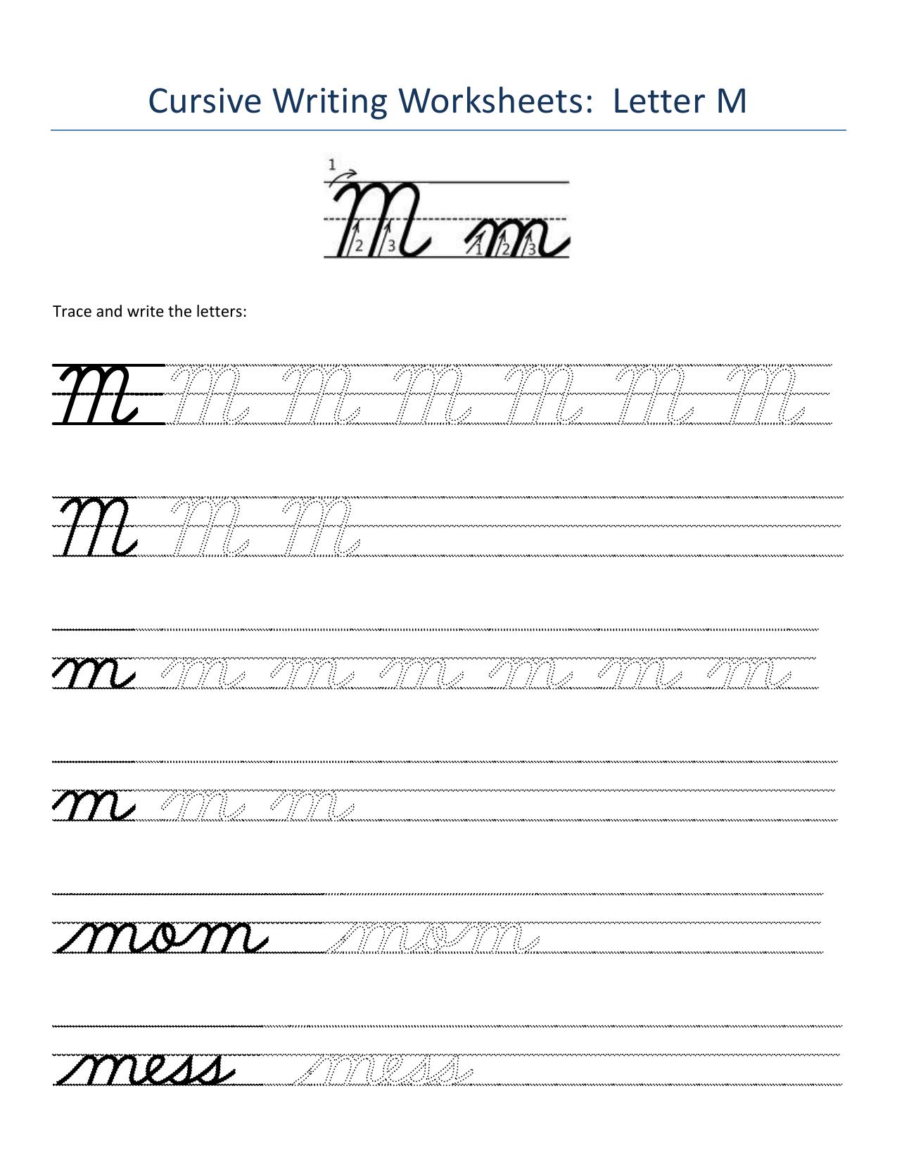 Cursive Alphabet Worksheets - Page 13