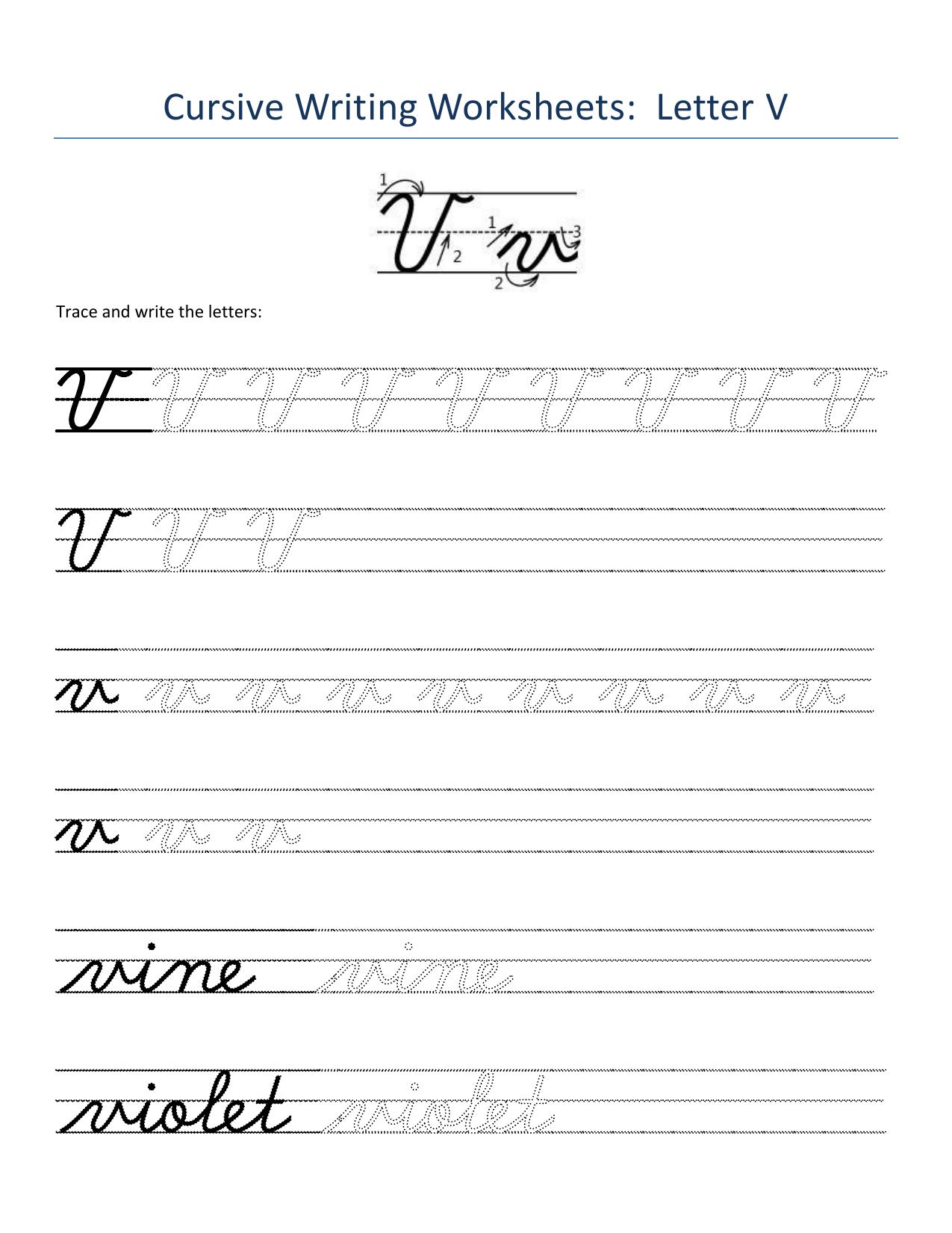 Cursive Alphabet Worksheets - Page 22