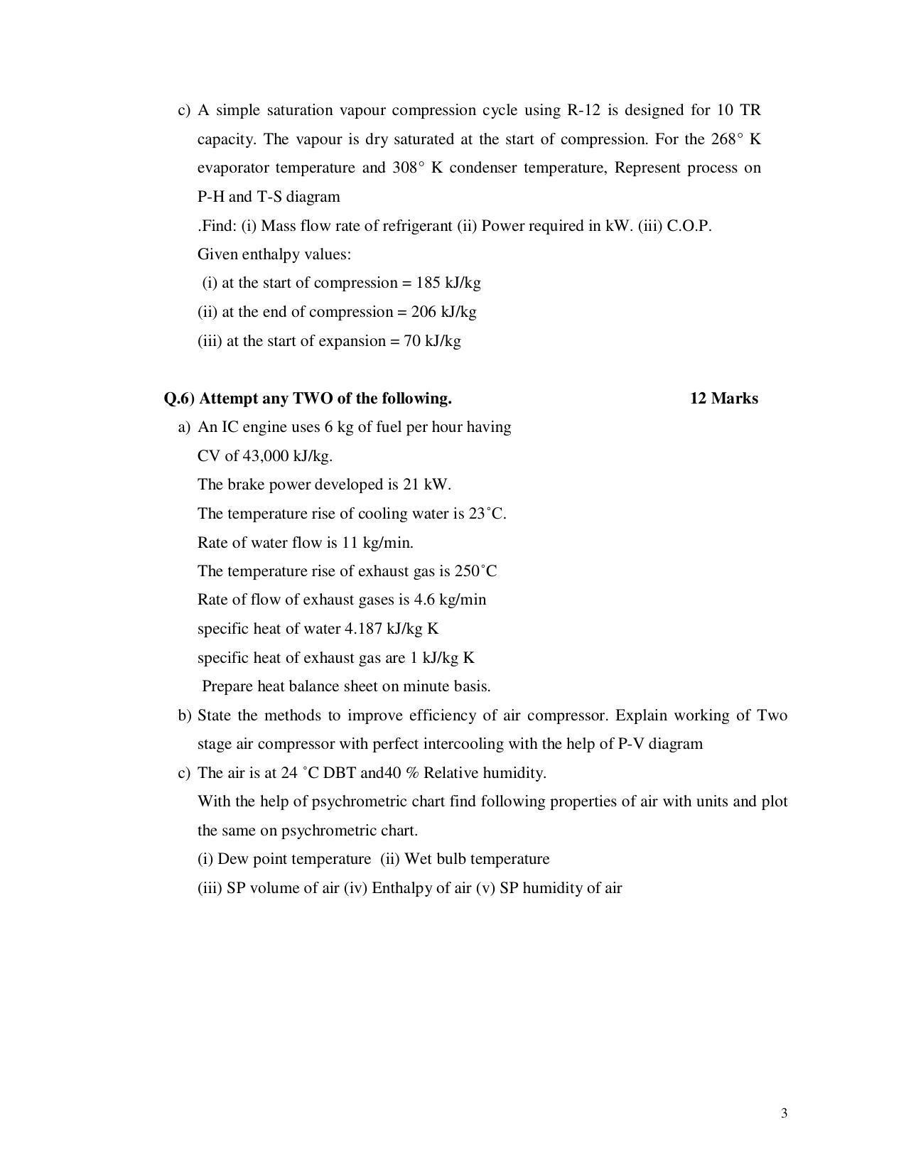 Msbte Summer Question Paper 2019 Power Engineering And Refrigeration Indcareer Docs