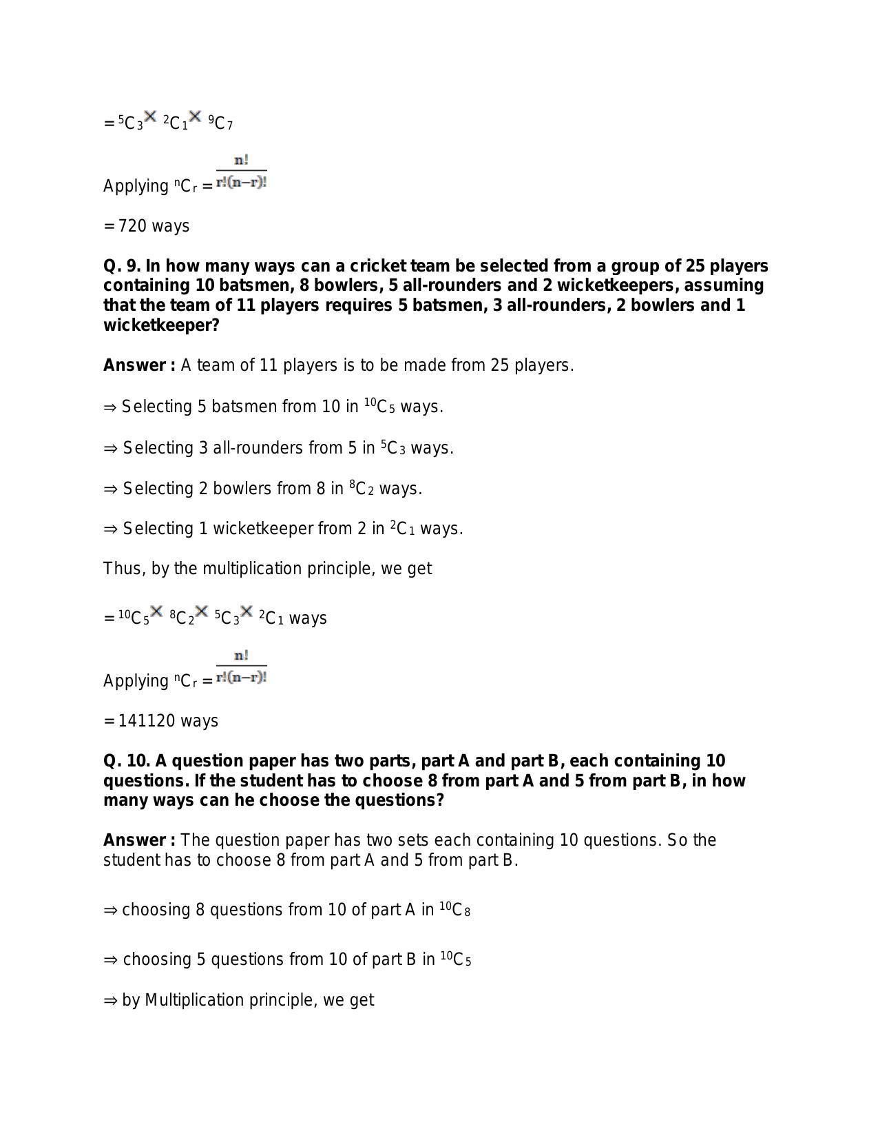 Chapter 9: Combinations: RS Aggarwal Class 11 Solutions  - Page 22