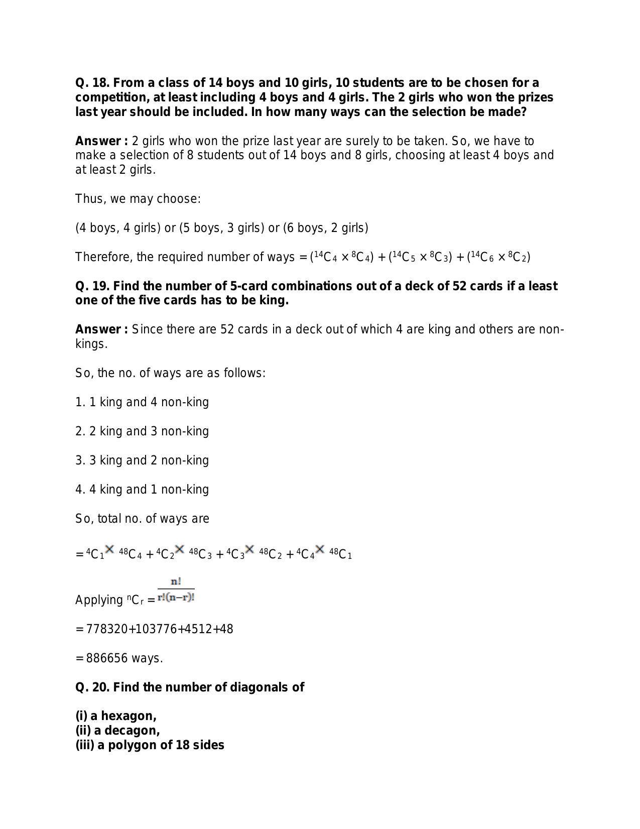 Chapter 9: Combinations: RS Aggarwal Class 11 Solutions  - Page 28