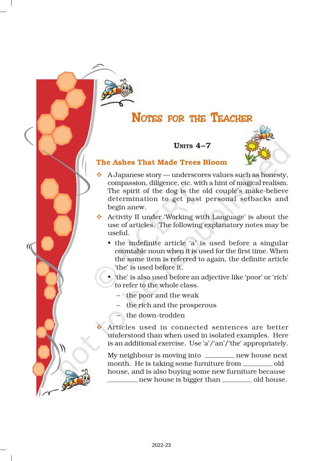 NCERT Book For Class 7 English (Honeycomb): Chapter 4-The Ashes That ...