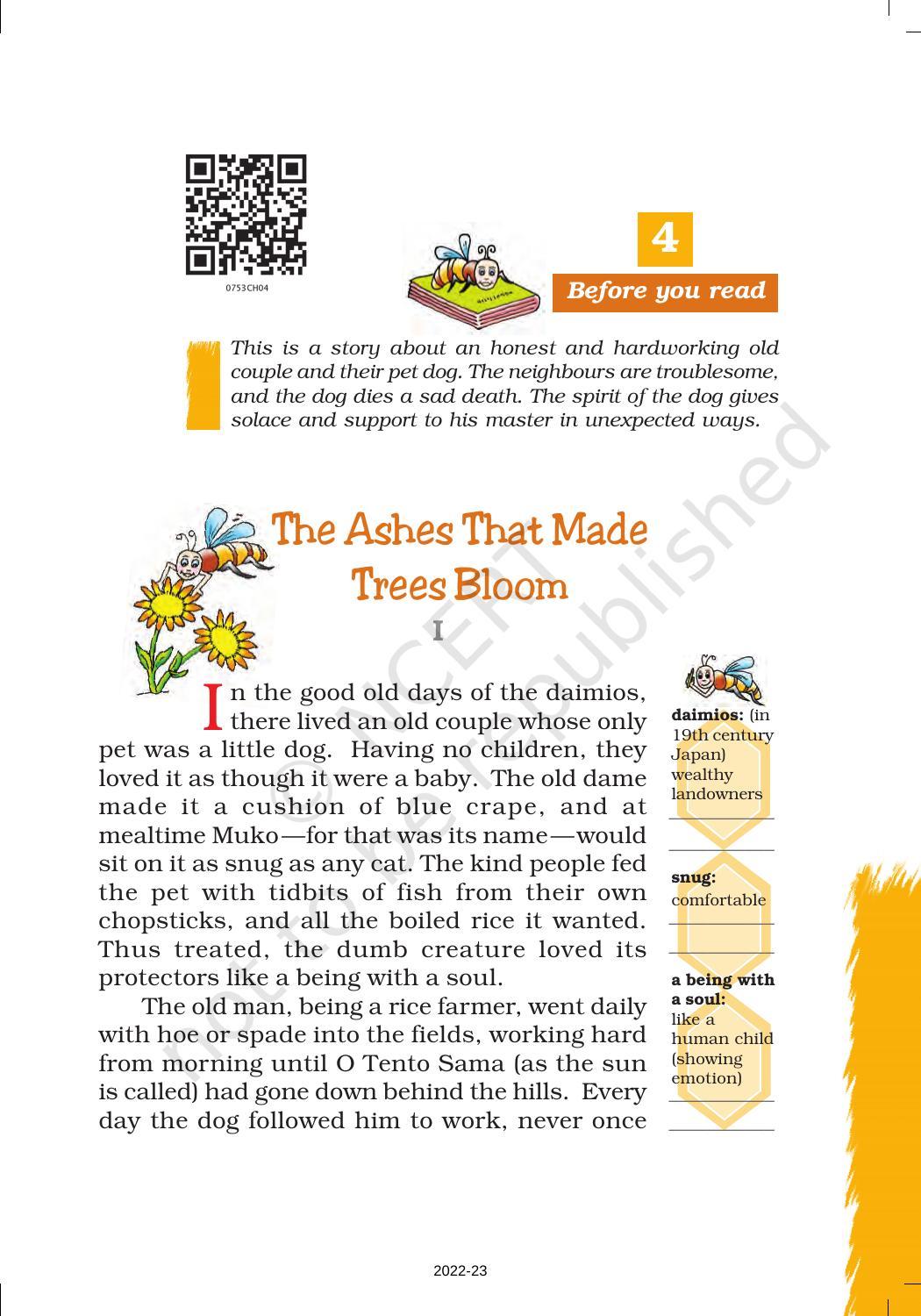 NCERT Book For Class 7 English (Honeycomb): Chapter 4-The Ashes That ...