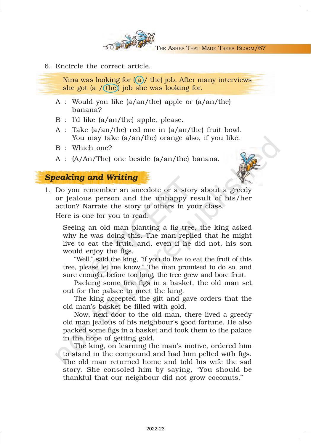 NCERT Book For Class 7 English (Honeycomb): Chapter 4-The Ashes That ...