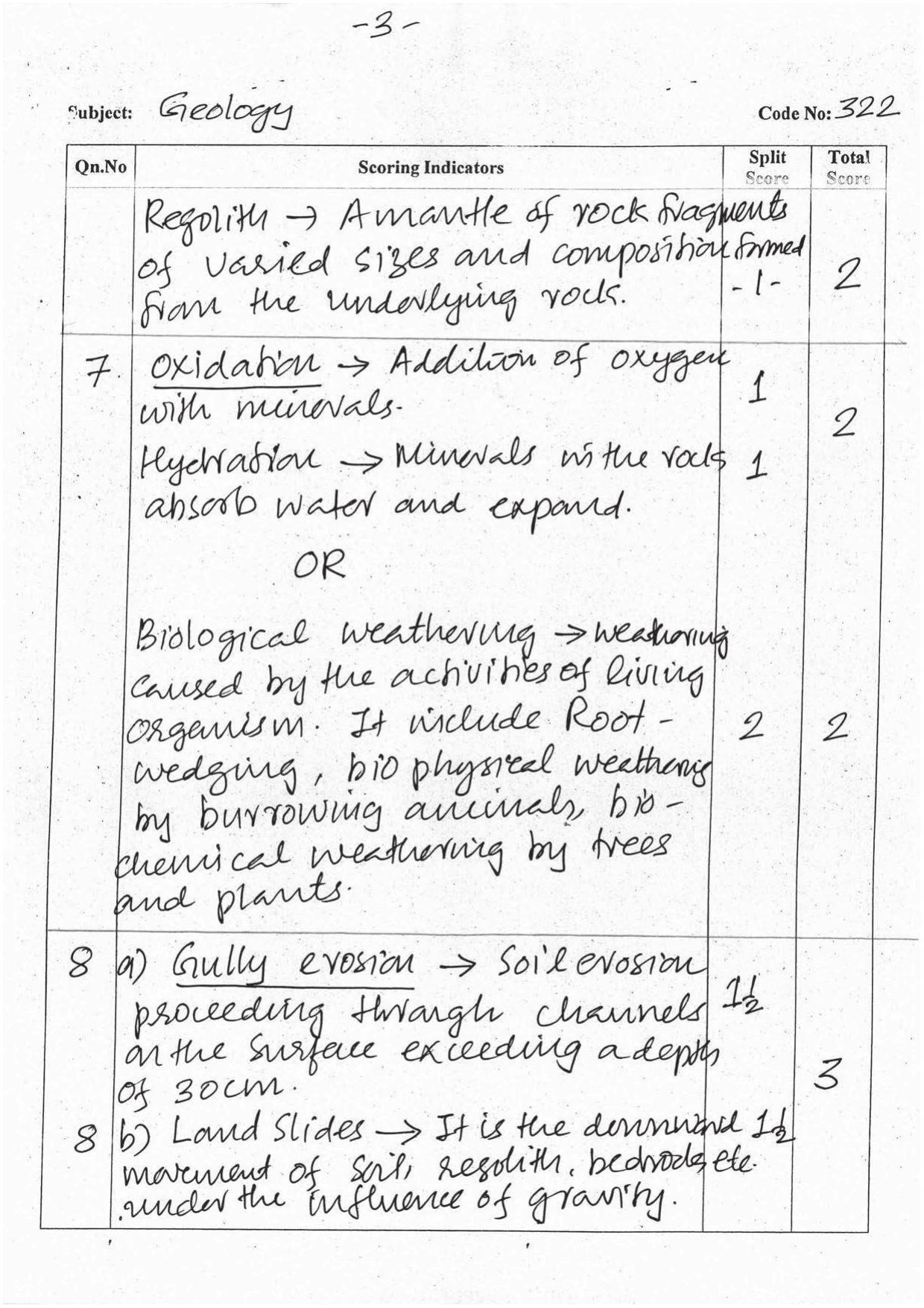 Kerala Plus One 2016 Geology Answer Key - Page 3