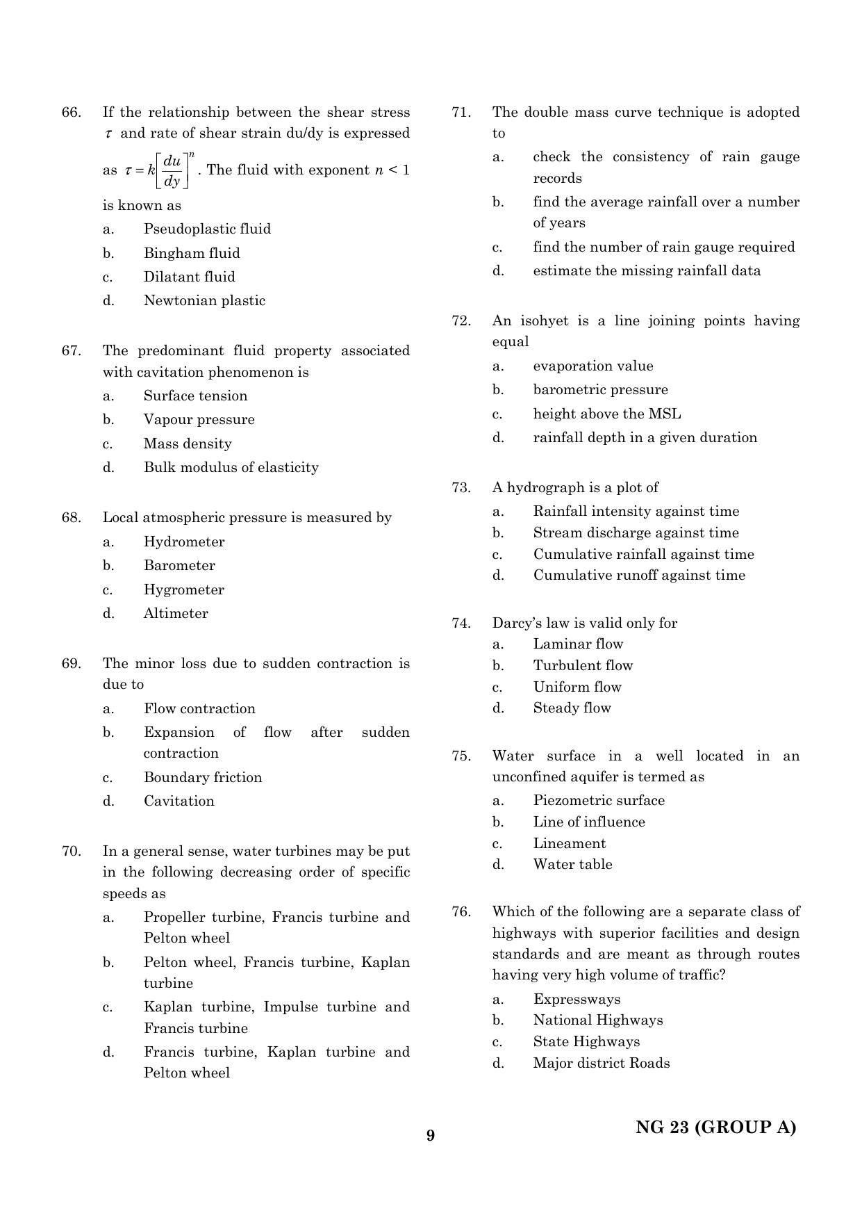 CEETA PG 2023 M.E / M.TECH/ M.ARCH / M.PLAN (GROUP A) Question Paper ...