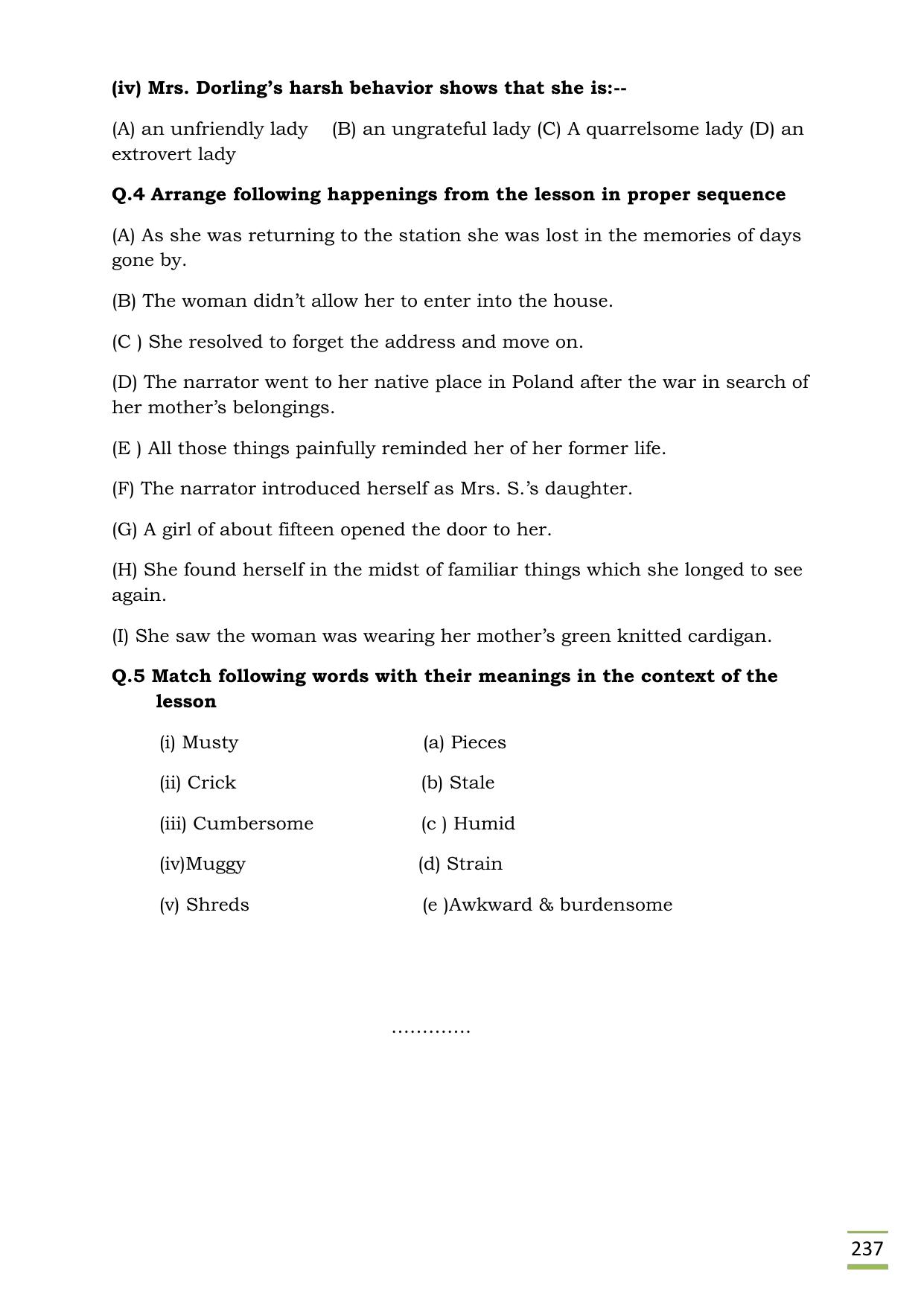 CBSE Worksheets for Class 11 English The Address questions answers - Page 2