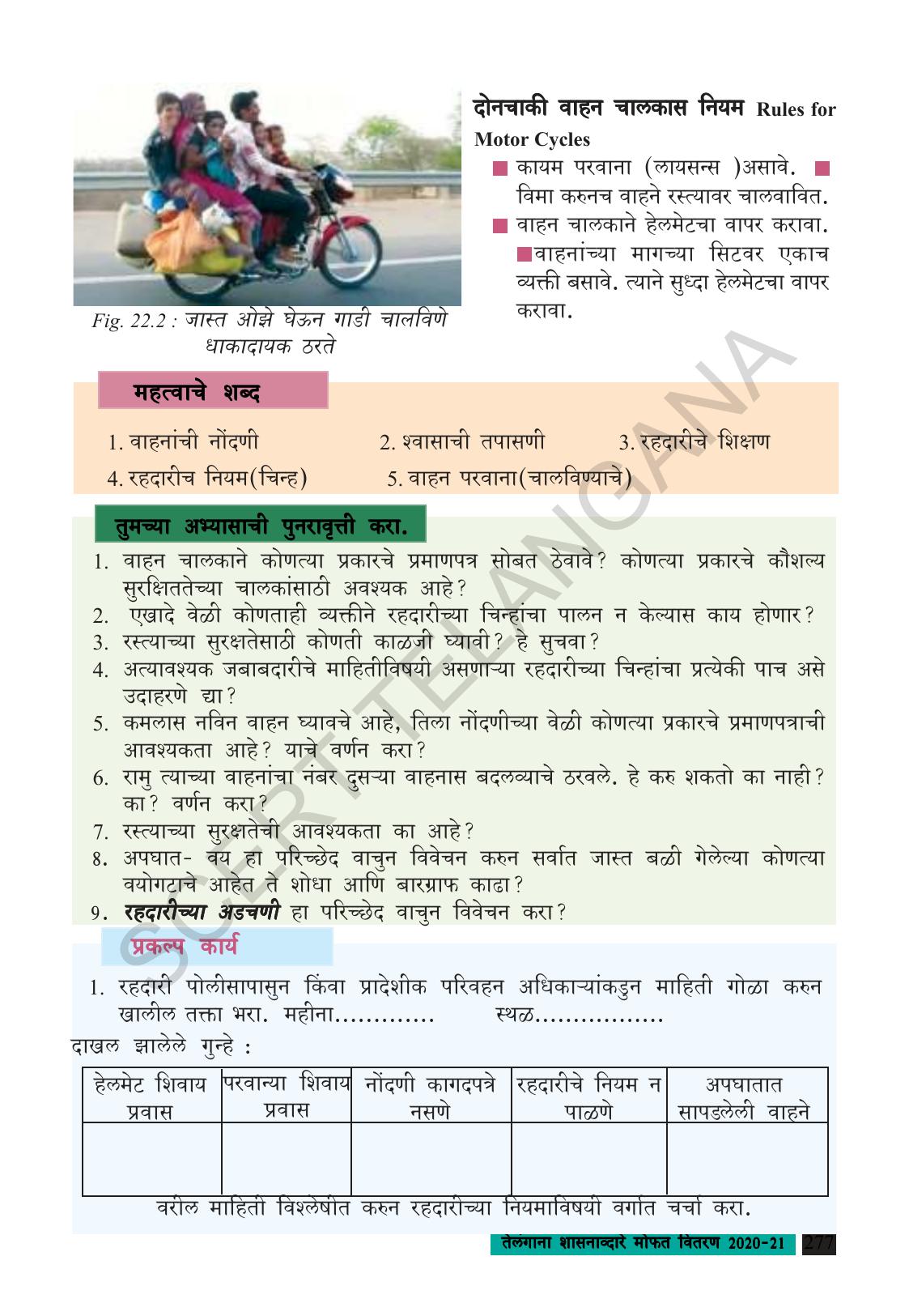 TS SCERT Class 9 Social Science (Marathi Medium) Text Book - Page 289