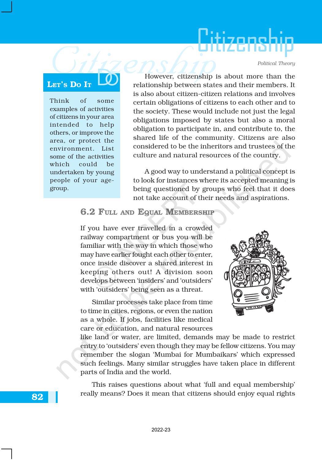 NCERT Book for Class 11 Political Science (Political Theory) Chapter 6 Citizenship - Page 4