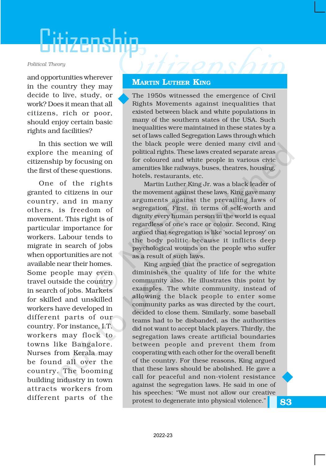 NCERT Book for Class 11 Political Science (Political Theory) Chapter 6 Citizenship - Page 5