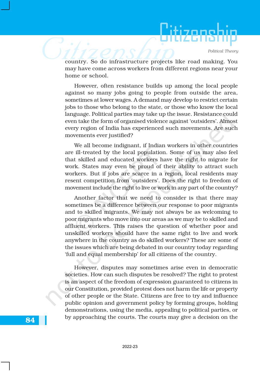 NCERT Book for Class 11 Political Science (Political Theory) Chapter 6 Citizenship - Page 6