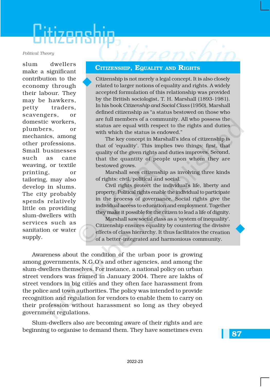 NCERT Book for Class 11 Political Science (Political Theory) Chapter 6 Citizenship - Page 9