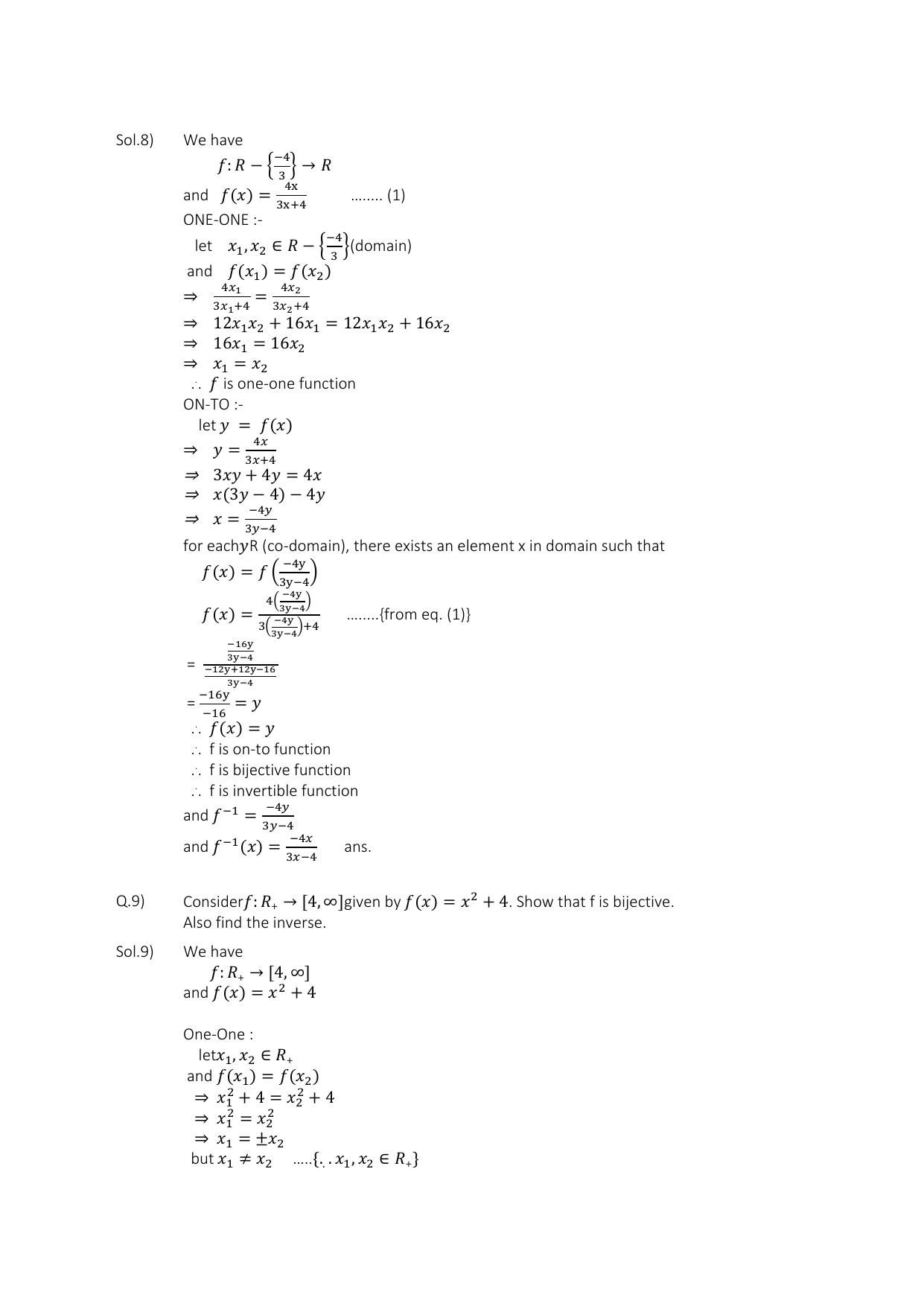 CBSE Class 12 Maths Relations and Functions Assignment 3 - Page 5