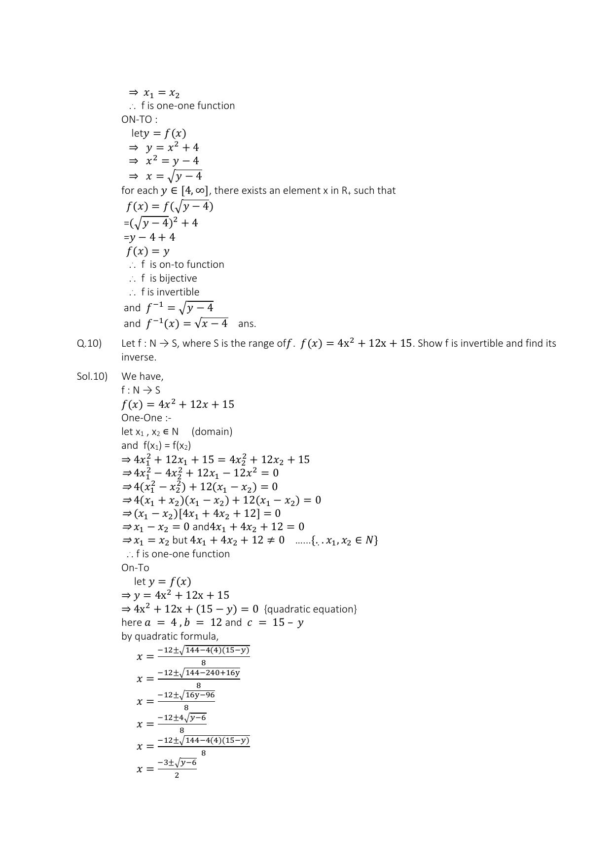 CBSE Class 12 Maths Relations and Functions Assignment 3 - Page 6