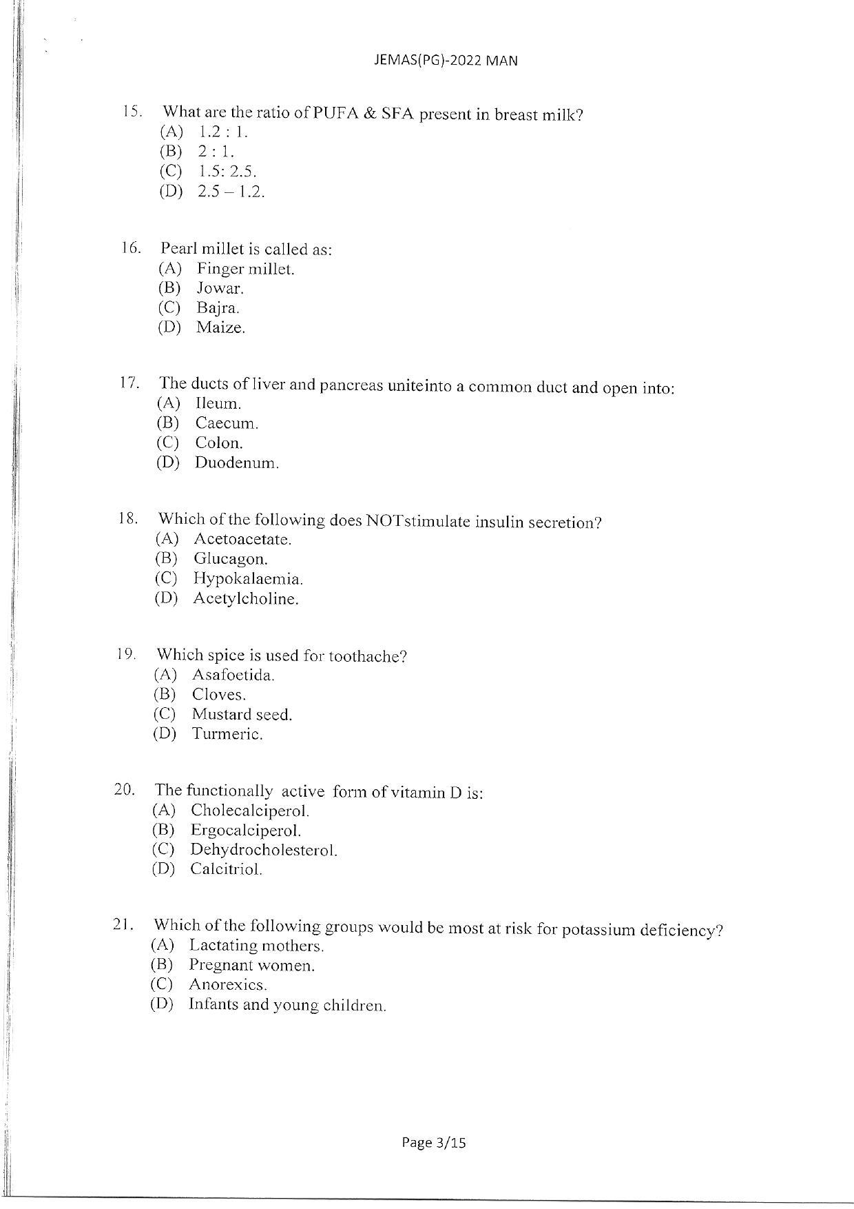 WBJEEB JEMAS (PG) 2022 MAN Question Paper - Page 5