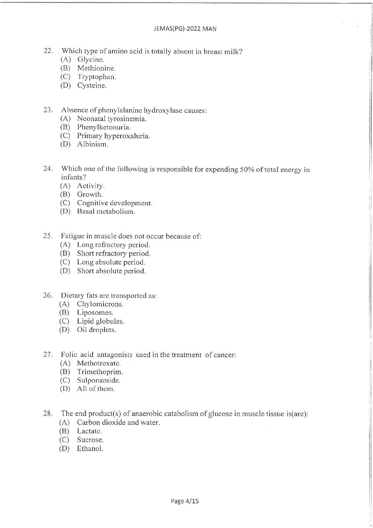 WBJEEB JEMAS (PG) 2022 MAN Question Paper - Page 6