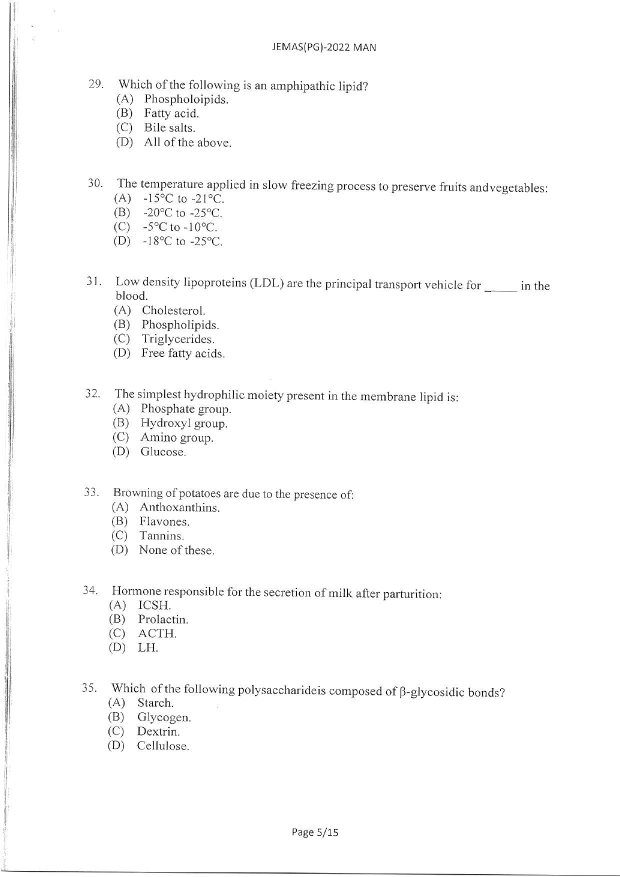 WBJEEB JEMAS (PG) 2022 MAN Question Paper - Page 7