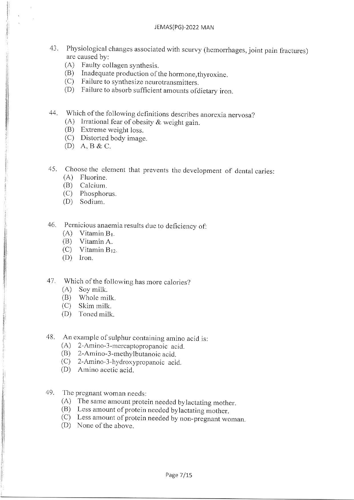 WBJEEB JEMAS (PG) 2022 MAN Question Paper - Page 9