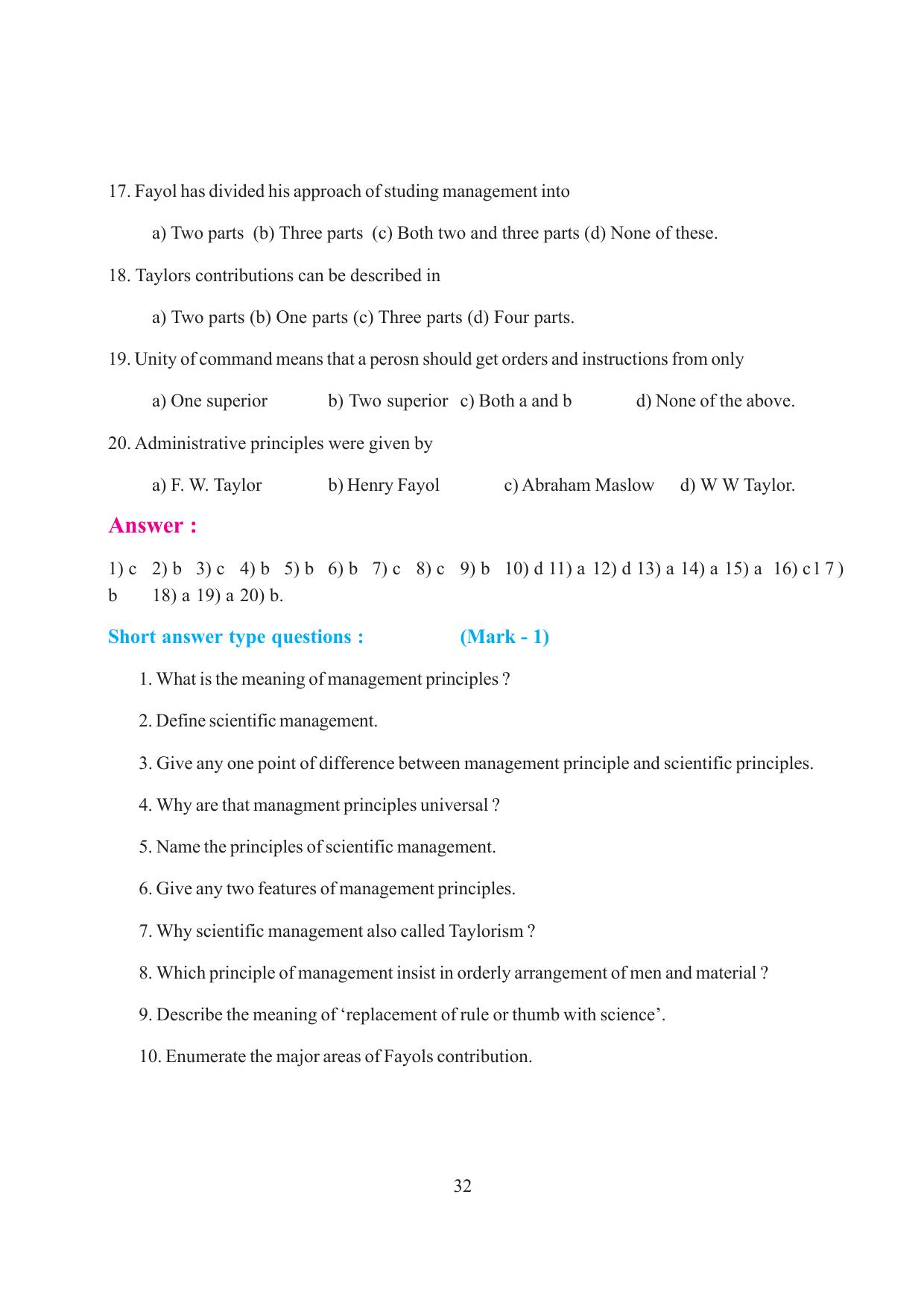 Tripura Board Class 12 Business Studies English Version Workbooks - Page 32