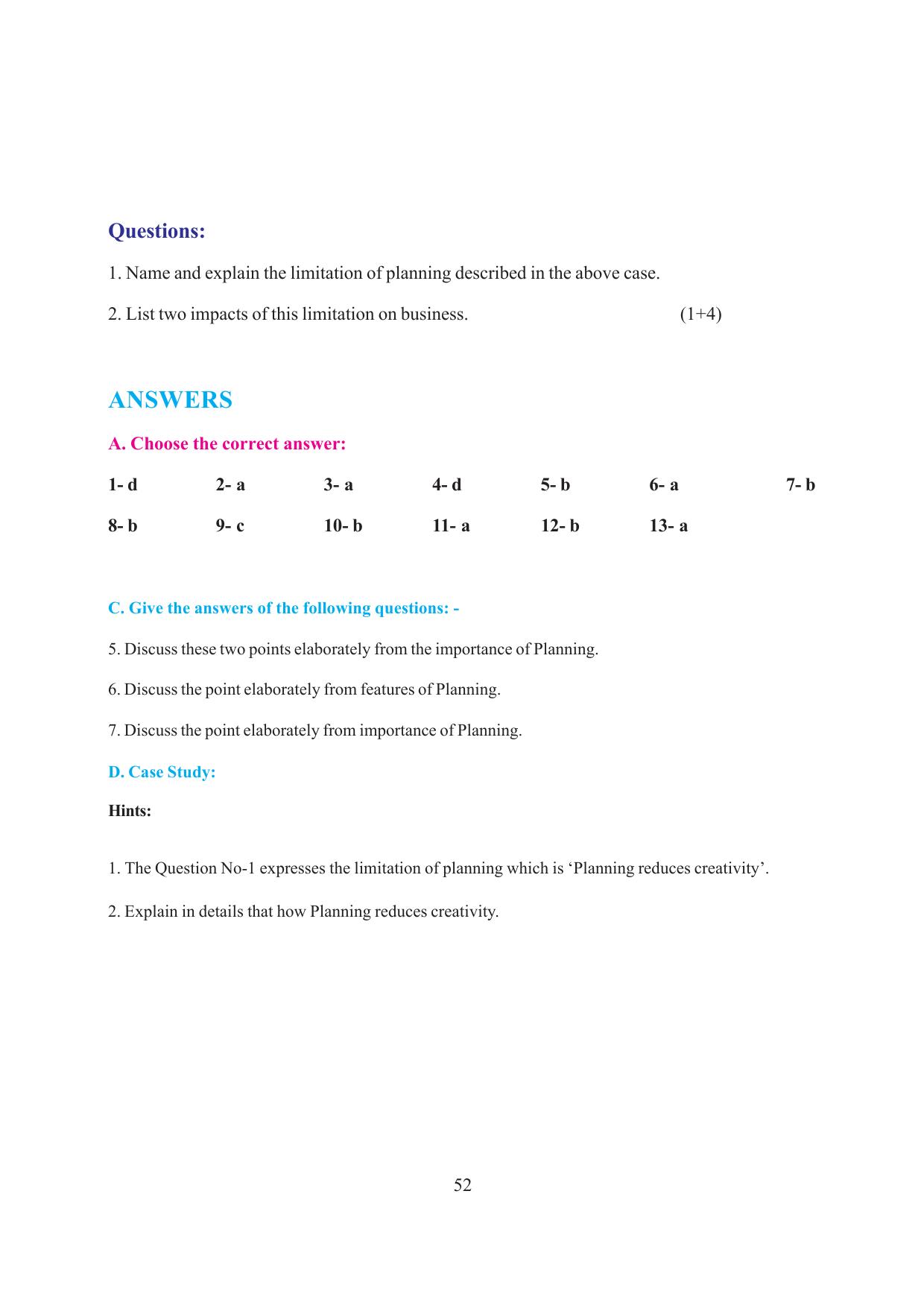 Tripura Board Class 12 Business Studies English Version Workbooks - Page 52