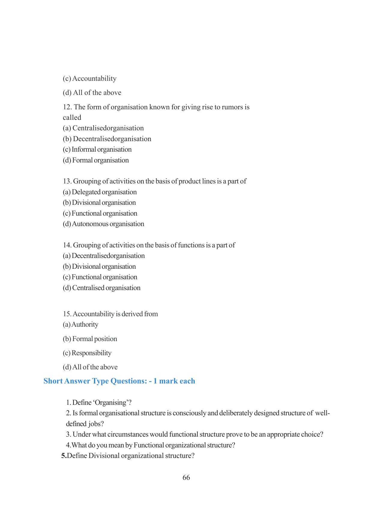 Tripura Board Class 12 Business Studies English Version Workbooks - Page 66