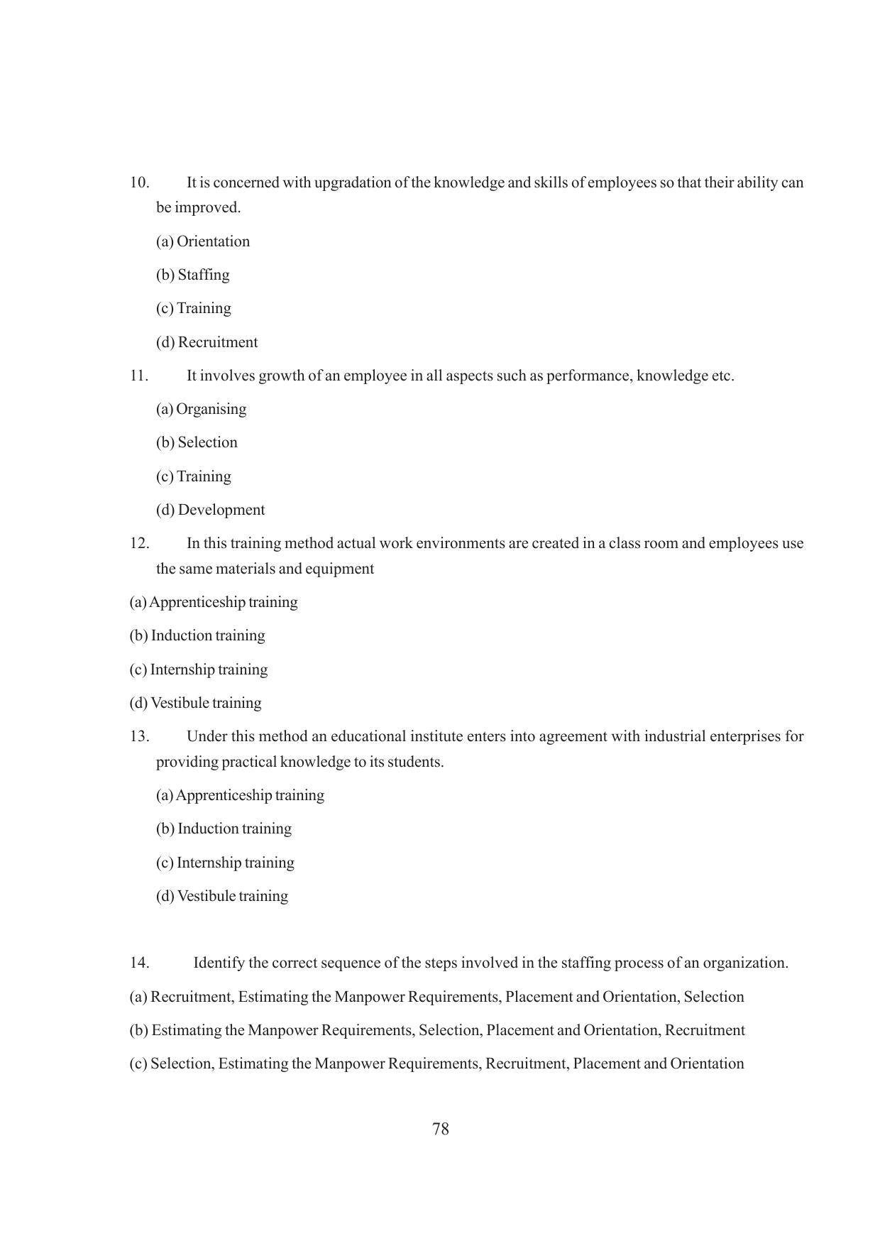 Tripura Board Class 12 Business Studies English Version Workbooks - Page 78