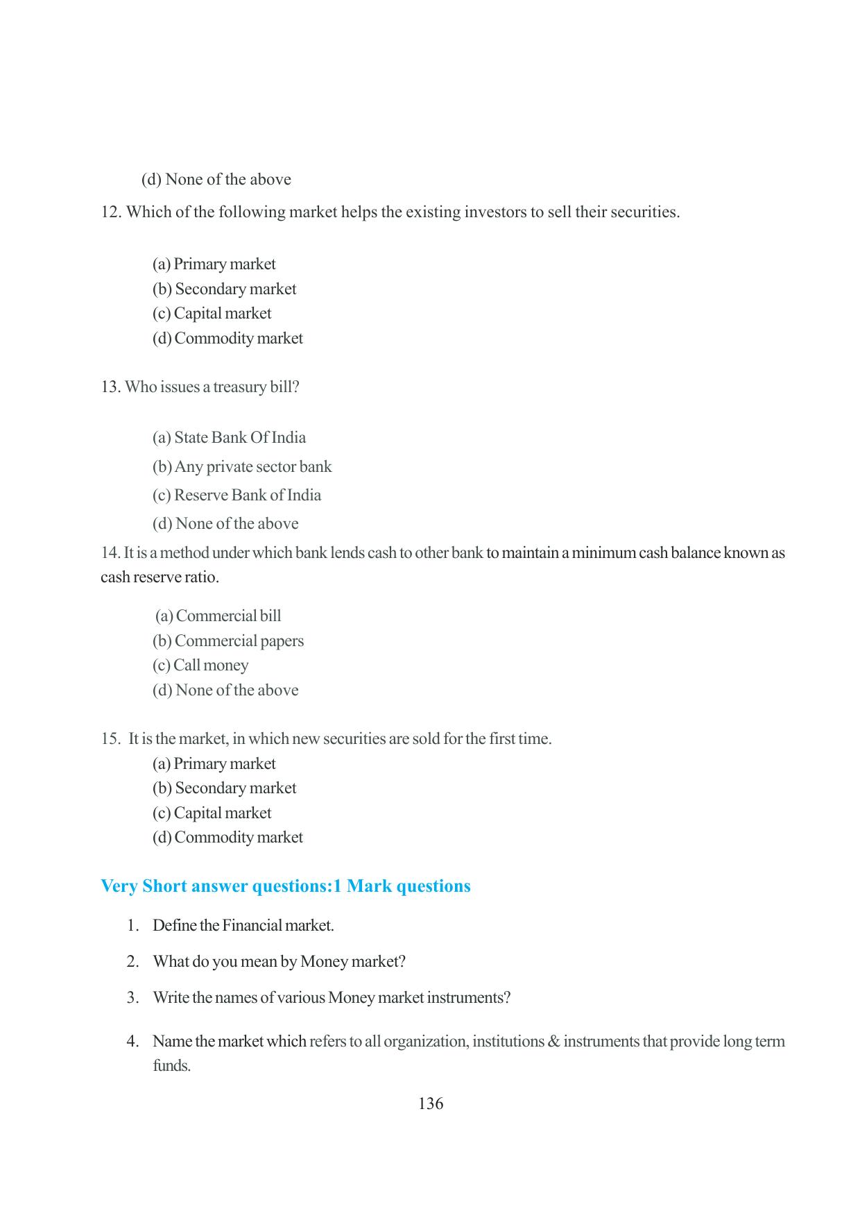 Tripura Board Class 12 Business Studies English Version Workbooks - Page 136