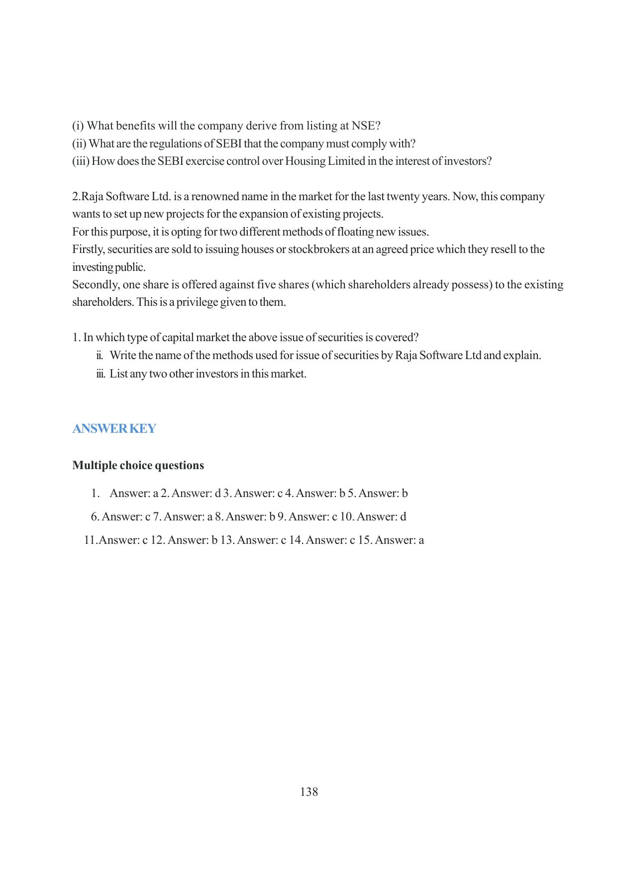 Tripura Board Class 12 Business Studies English Version Workbooks - Page 138