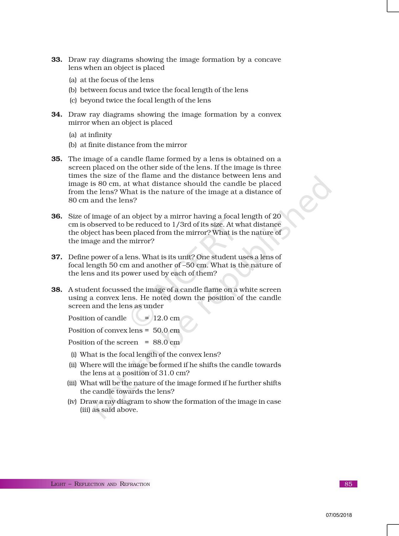 NCERT Exemplar Book for Class 10 Science: Chapter 10 Light Reflection and Refraction - Page 7