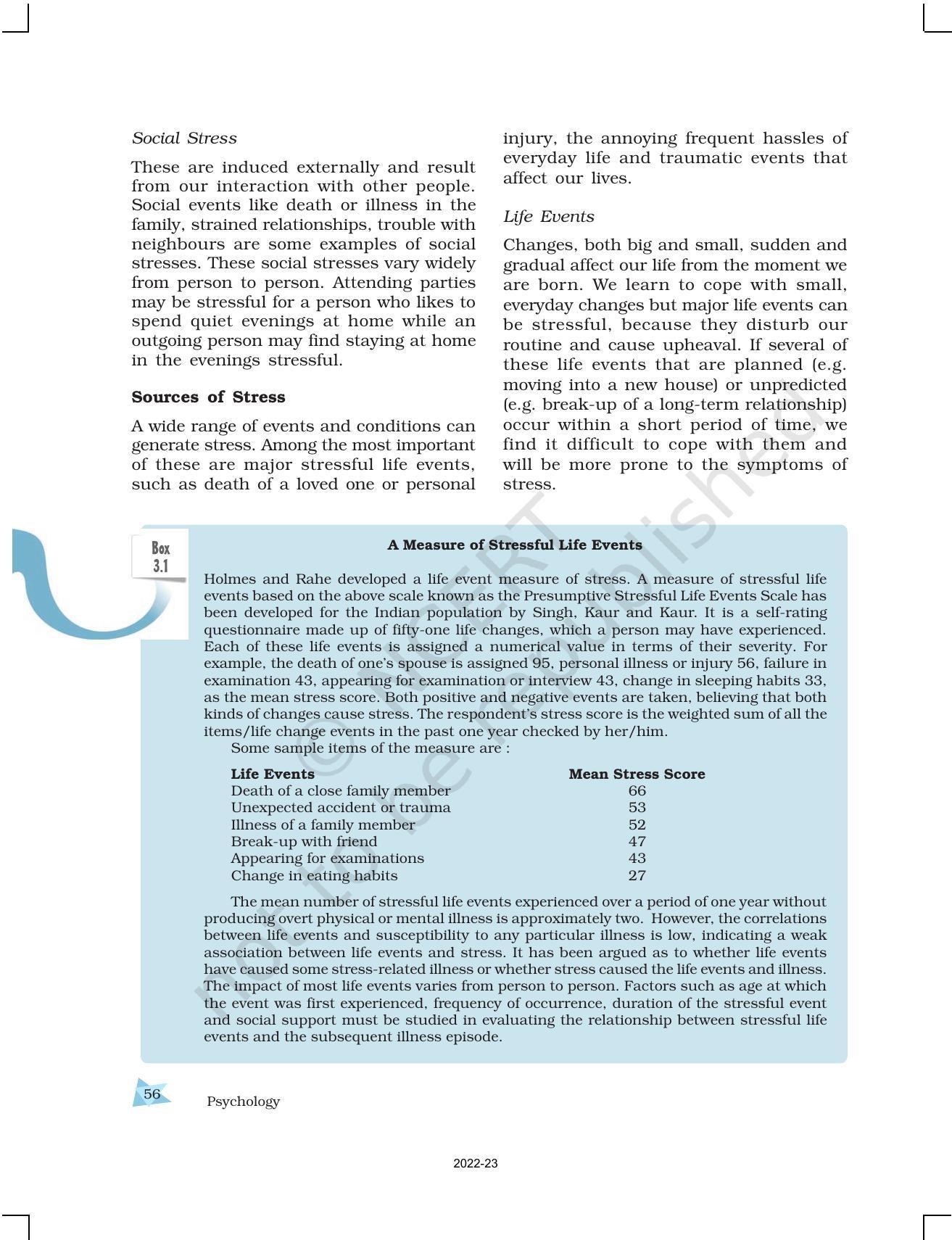 NCERT Book For Class 12 Psychology Chapter 3 Meeting Life