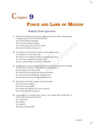 NCERT Solutions Class 9 Science Chapter 9 Force And Laws Of Motion - Free  Download