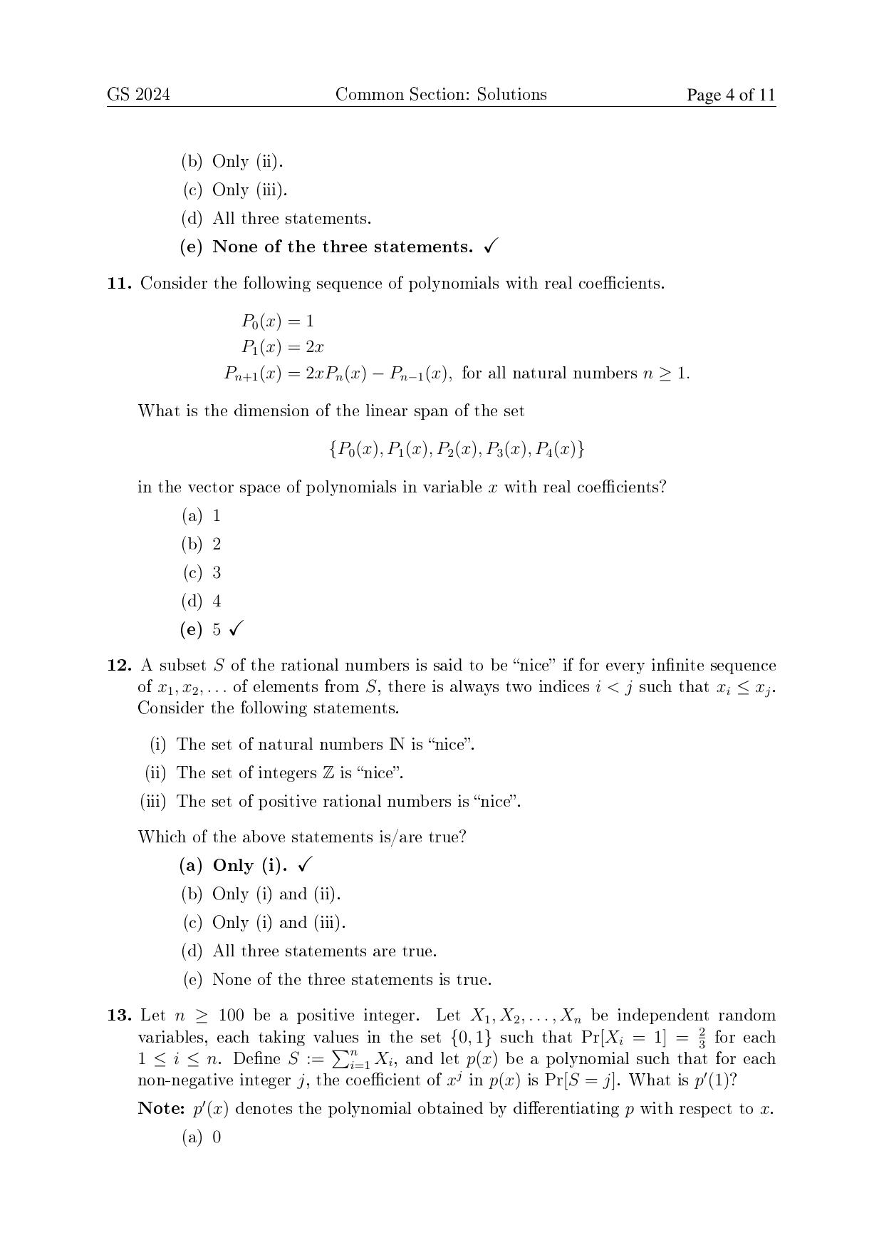 TIFR GS 2024 Computer Science Question Paper - Page 4