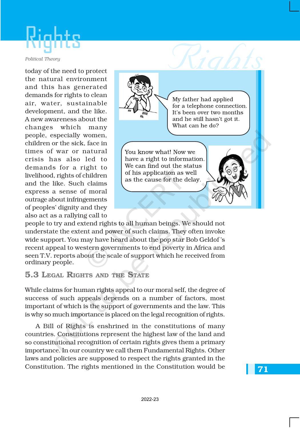 NCERT Book for Class 11 Political Science (Political Theory) Chapter 5 Rights - Page 5