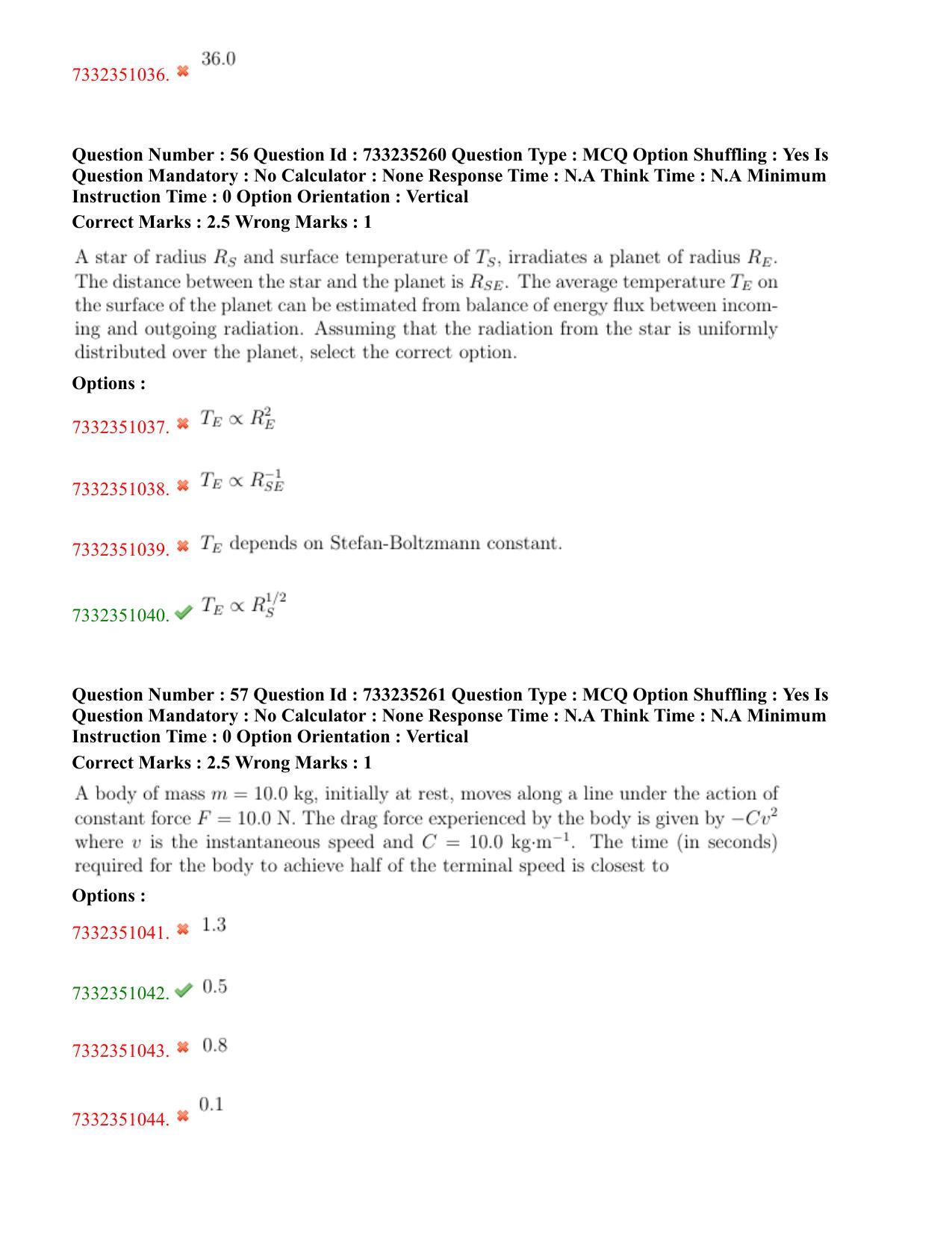 NEST Session I 2022 Question Paper - Page 36