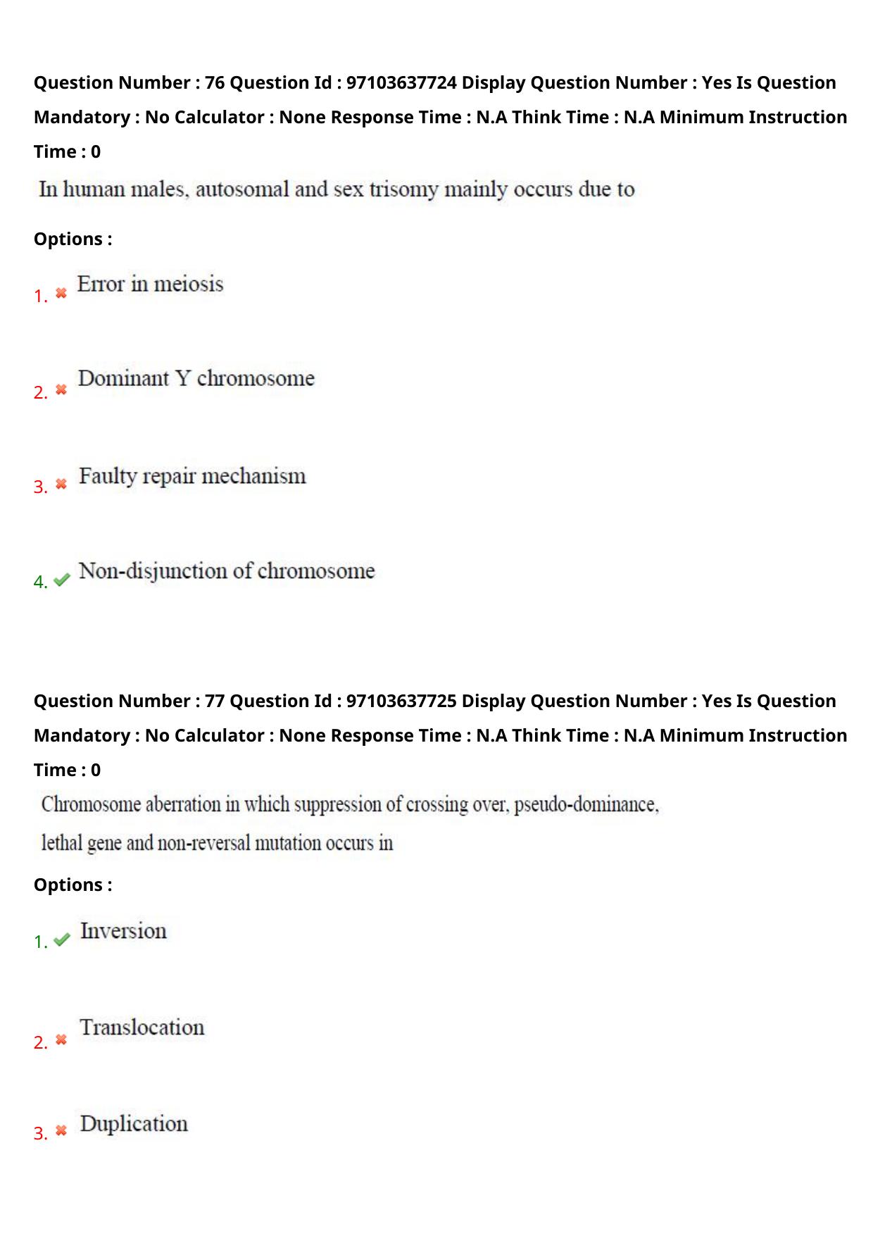 AP RCET 2024 Zoology Question Paper (04-05-2024 (Saturday) Session-II) - Page 48