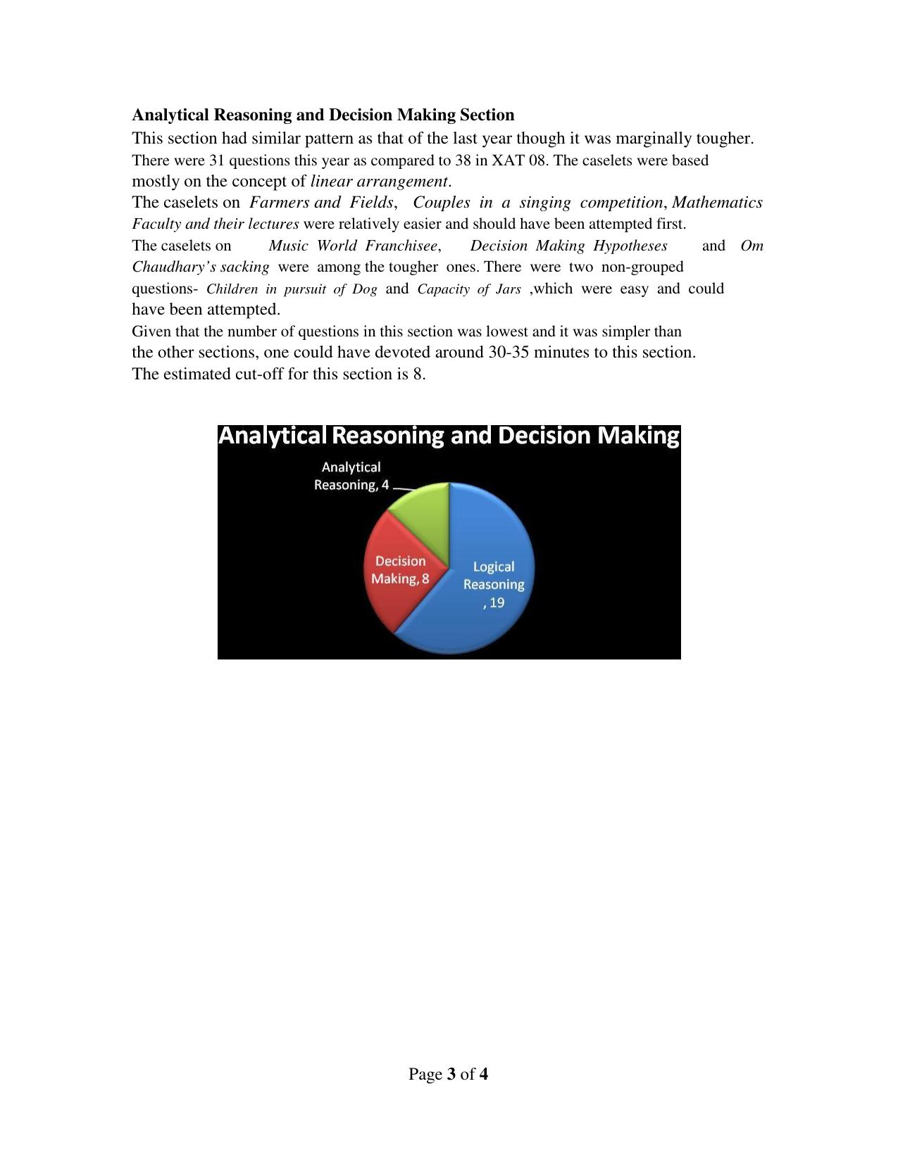 XAT 2009 Analysis Question Papers  - Page 3