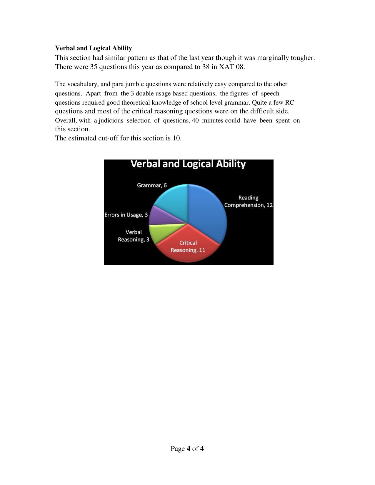 XAT 2009 Analysis Question Papers  - Page 4