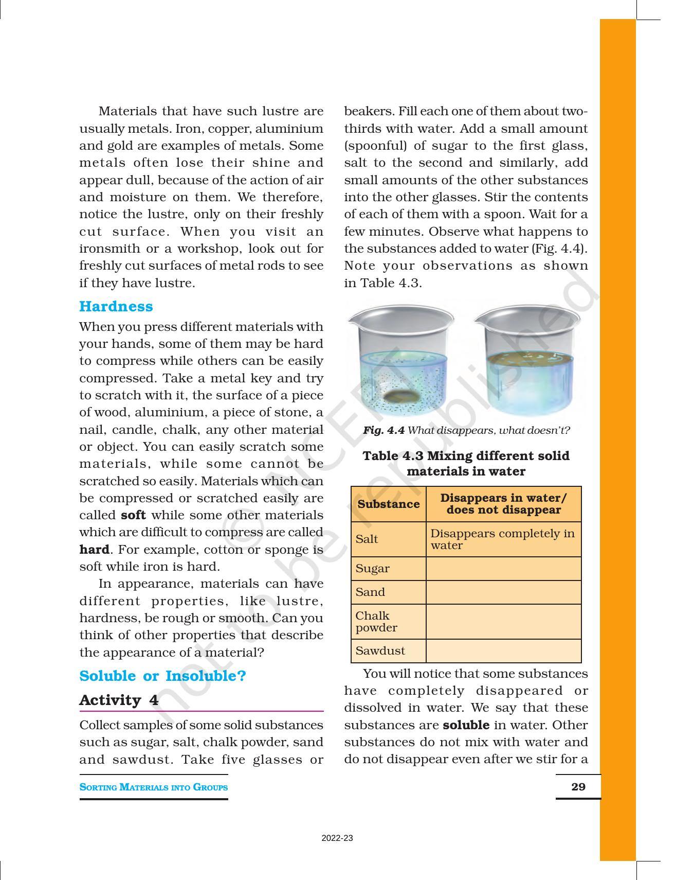 Ncert Book For Class 6 Science Chapter 4 Sorting Materials And Groups Indcareer Schools